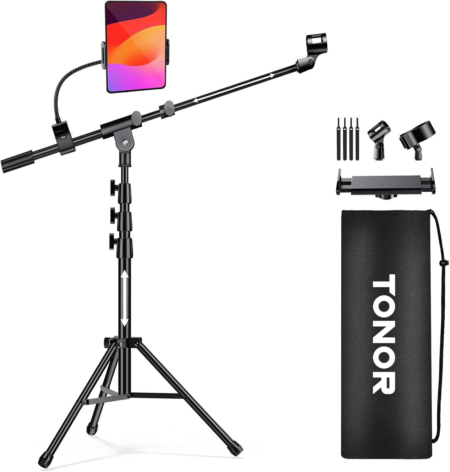TONOR Mikrofonständer TONOR T35 Mikrofonständer mit Tablet-Halterung, verstellbar & stabil