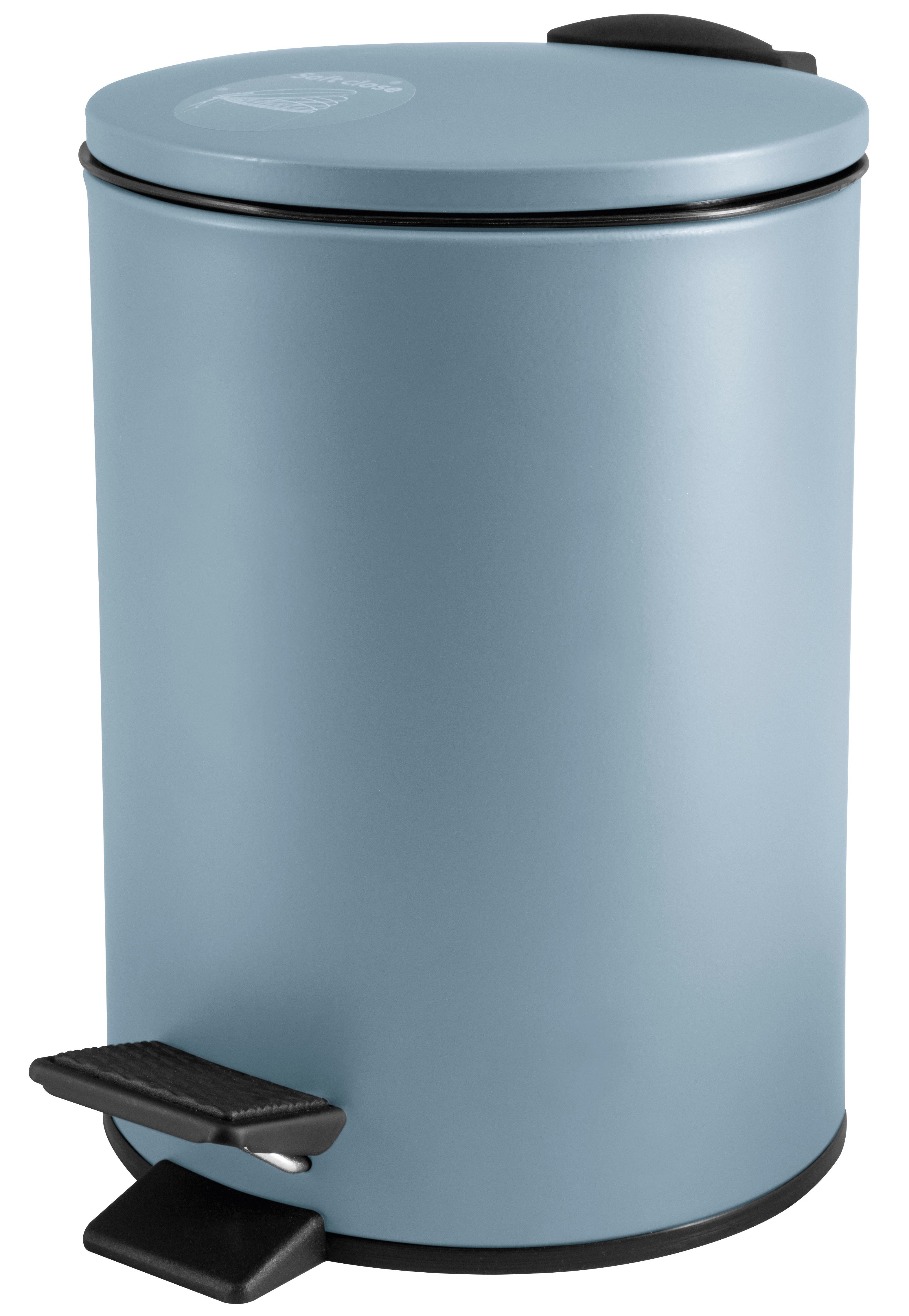 Kosmetikeimer ADELAR, Treteimer mit Softclose-Absenkautomatik, herausnehmbarem Inneneimer, Anti-Fingerprint-Beschichtung, matt Finish, 3L, blau. € 26,95, (€ 26,95 pro 1 Stk).