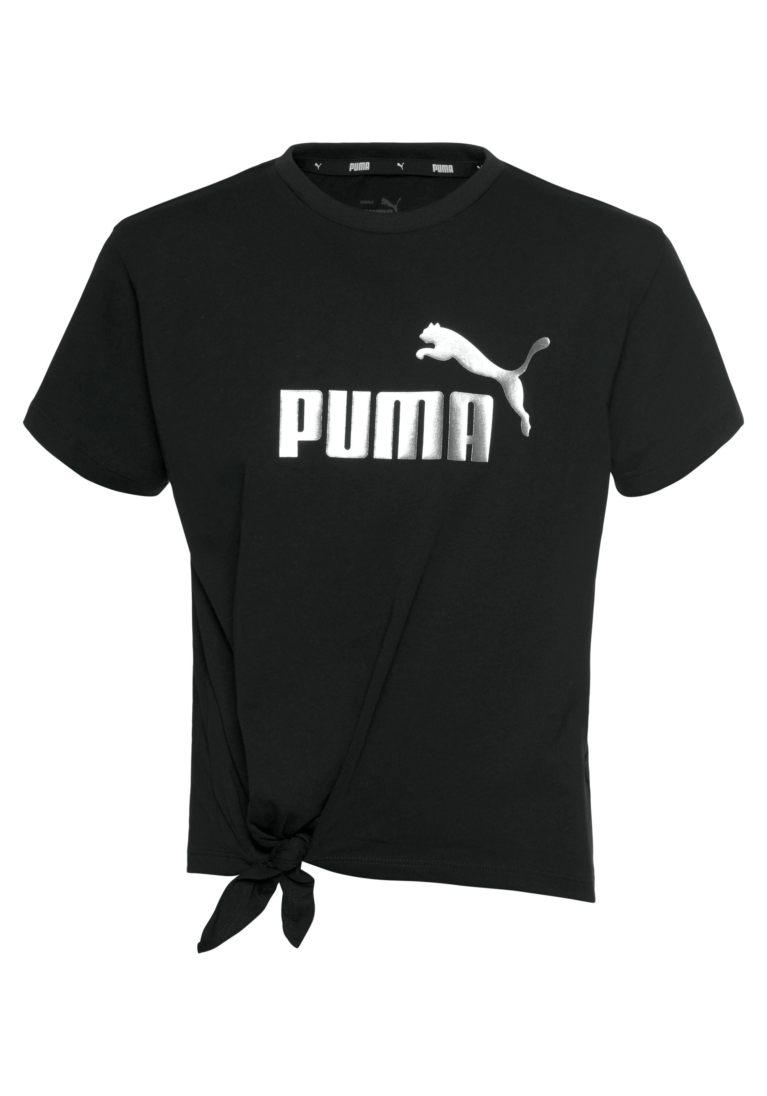 PUMA T-Shirt ESS+ Logo Knotted - Kinder Tee für schwarz