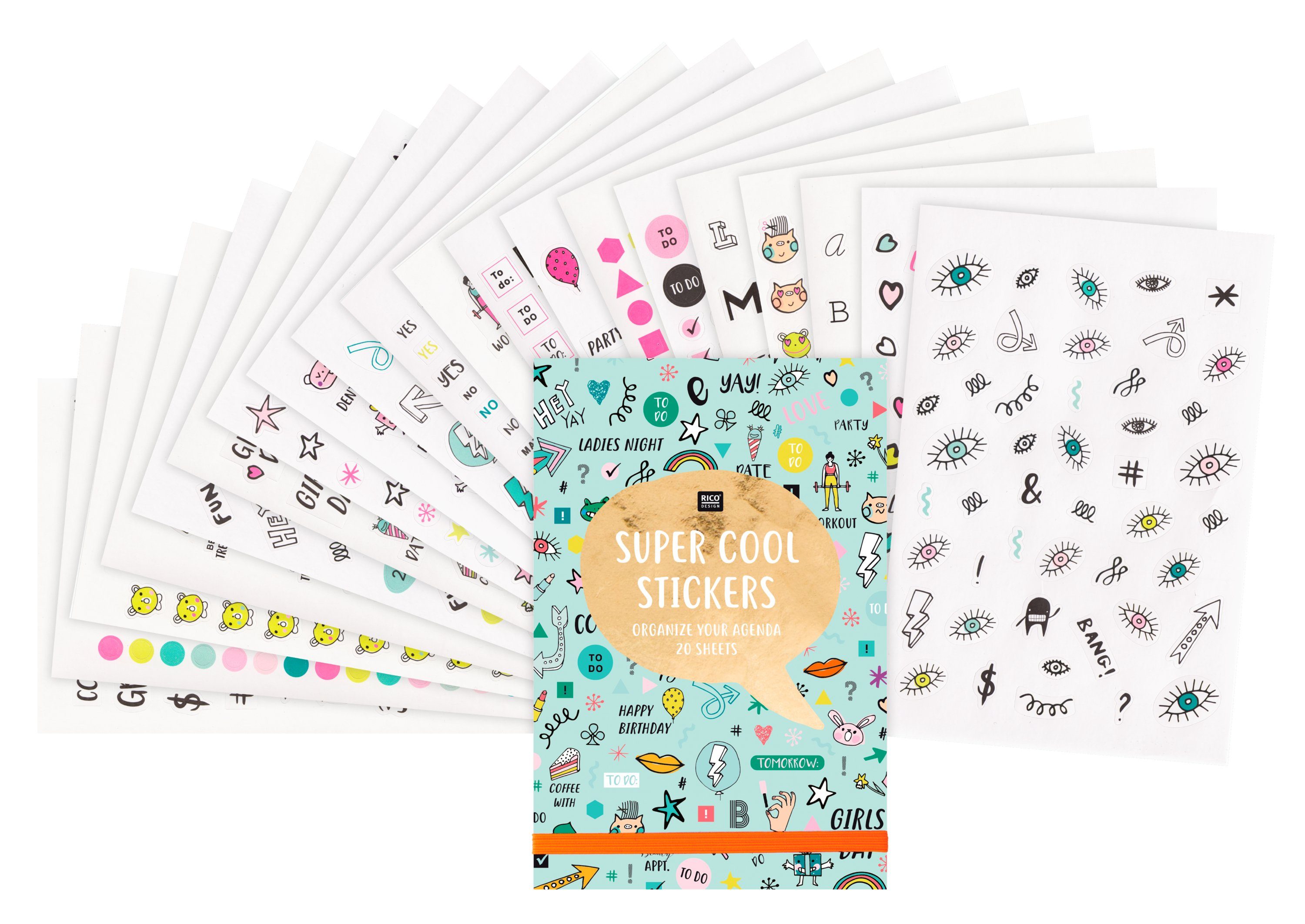 Rico Design Sticker Super Cool, 20 Blatt