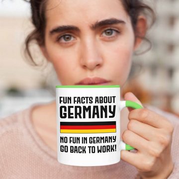 Trendation Tasse Trendation - Fun Facts About Germany Tasse Lustiger Spruch Bürotasse mit Spruch Geschenk Kollege Kollegin