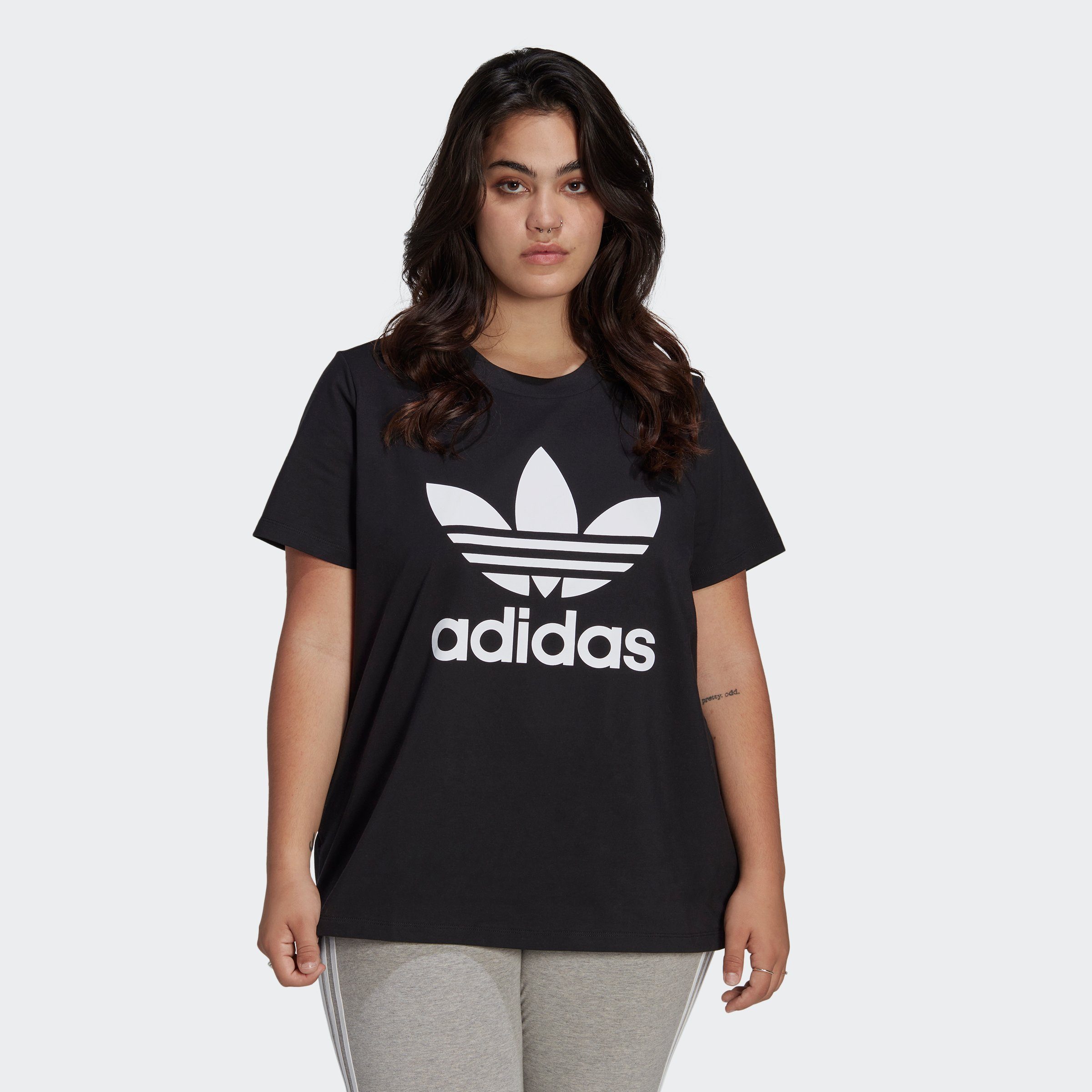 adidas Originals T-Shirt TREFOIL GROSSE GRÖSSEN Black ADICOLOR CLASSICS –