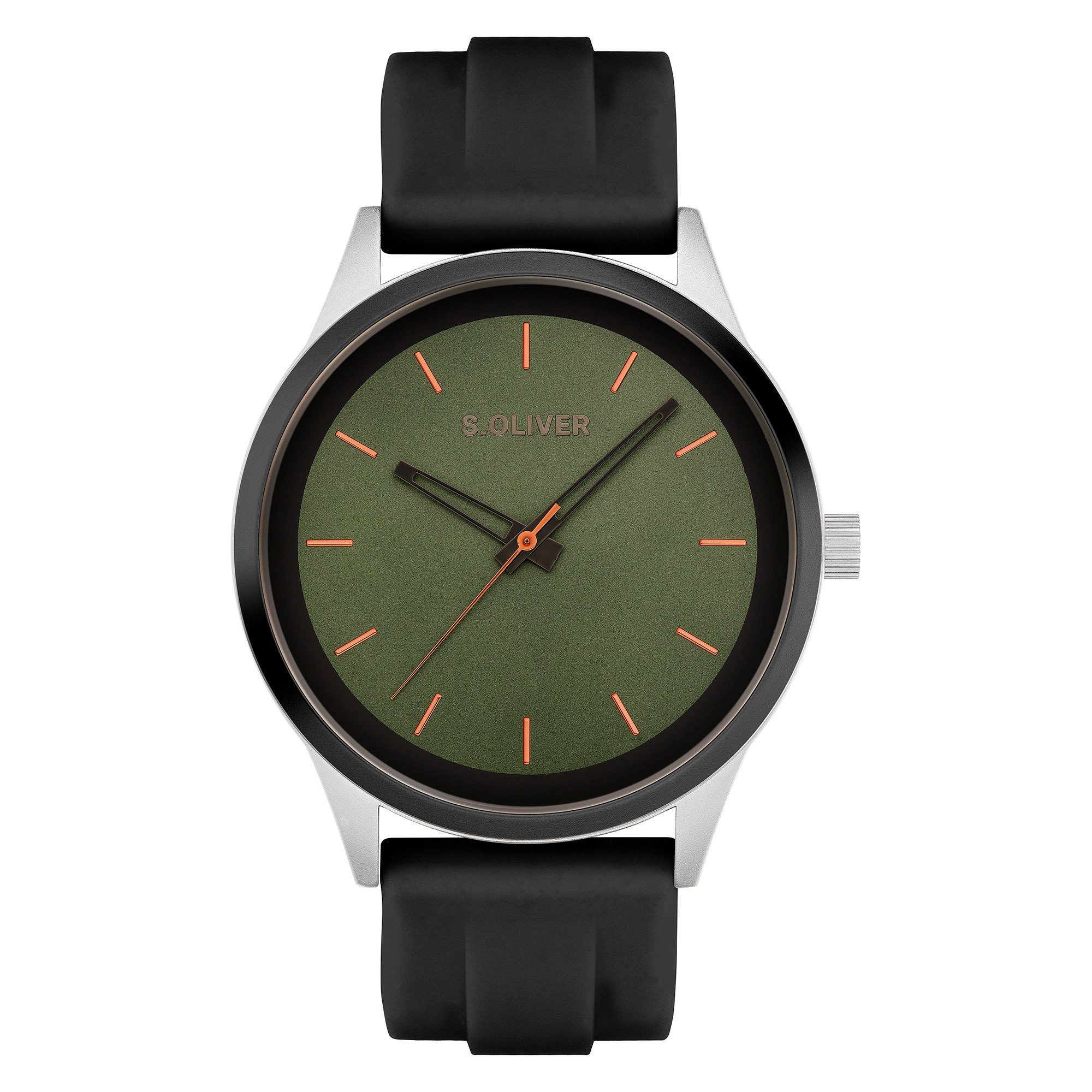s.Oliver Quarzuhr Sport Silicone SO-4402-PQ, Armbanduhr, Herrenuhr, Silikonarmband, analog
