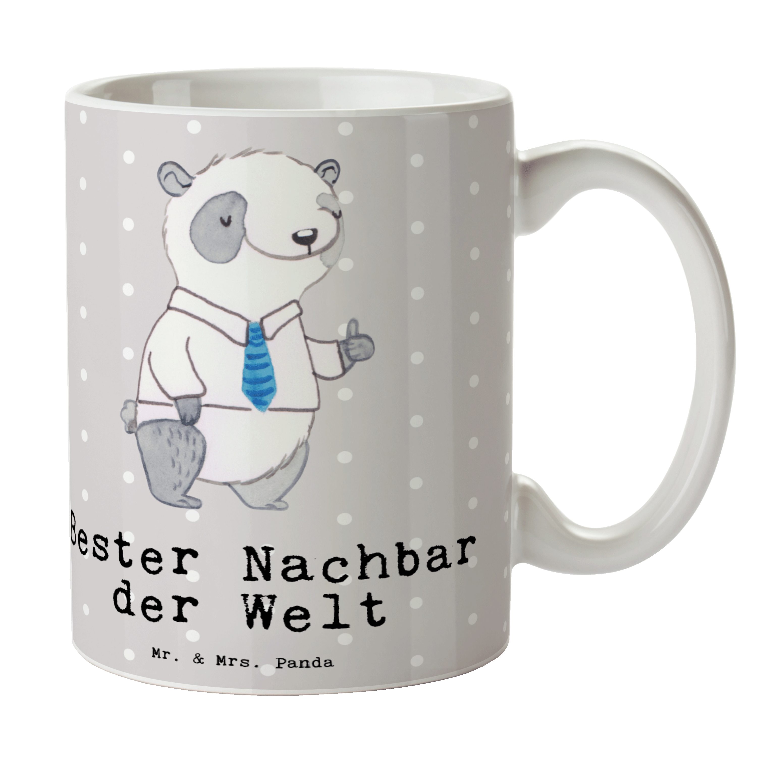 & Tasse - Panda Mrs. der Pastell Geschenk, - Teebecher, Keramik Nachbar Bester Welt Panda Grau Mr. G,