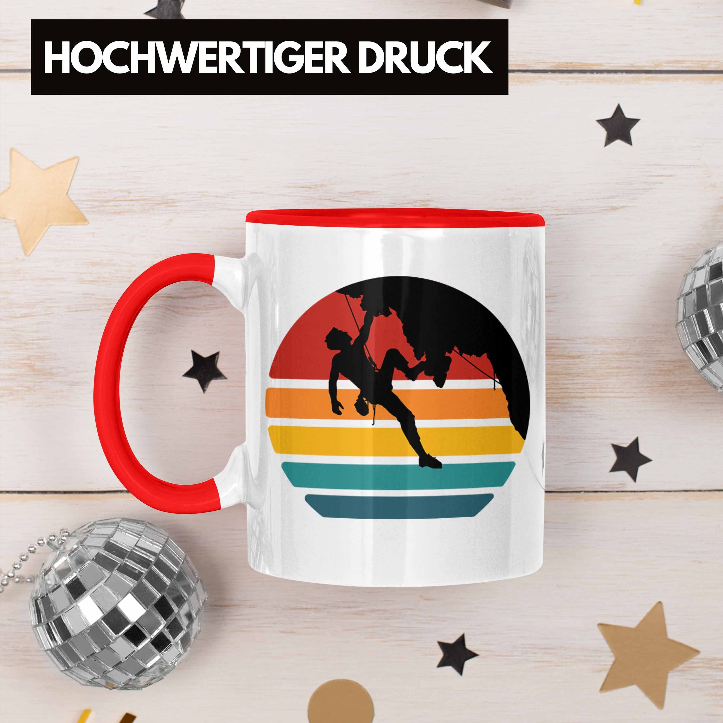 Klettern für Kletterfans Geschenk Bouldern Trendation Boulderer Tasse Tasse Grafik Rot