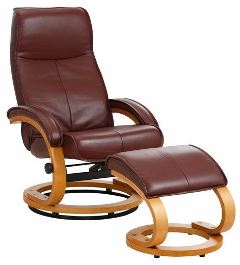 HOME AFFAIRE Relaxsessel PARIS TV-Sessel Naturleder Rot-Braun