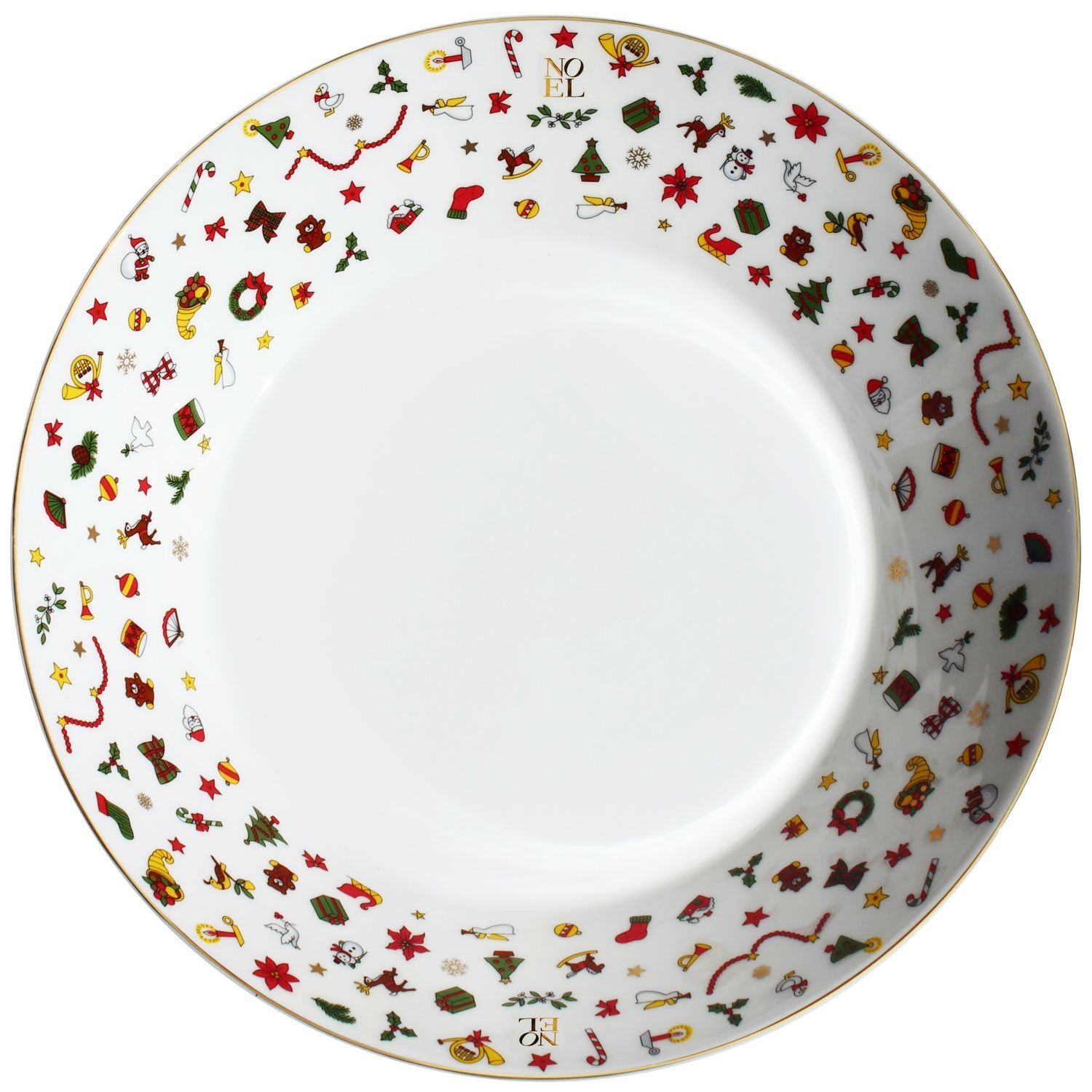 TAITÙ Salatschüssel Noel Oro 32 cm, Fine Bone China