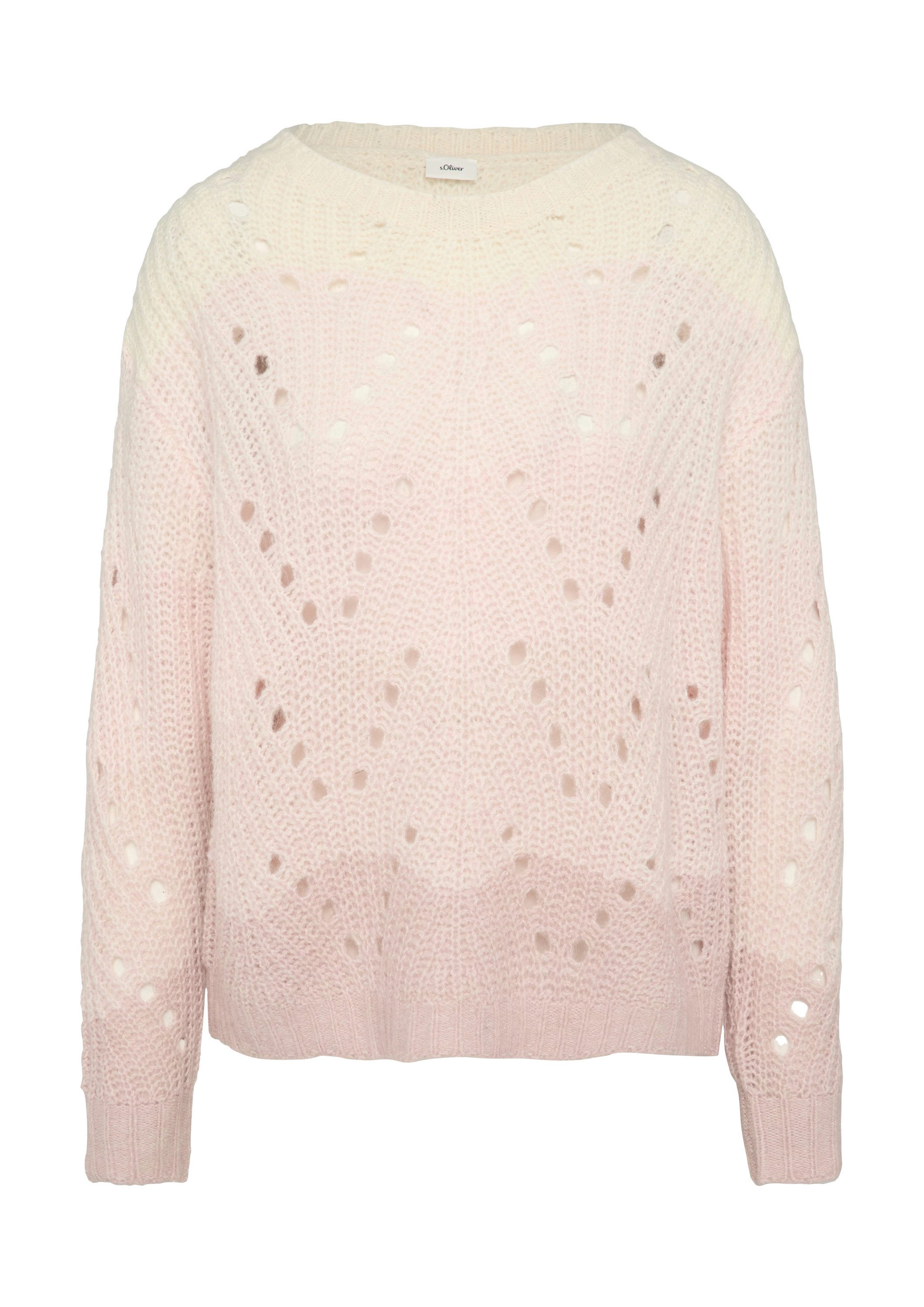 s.Oliver Longpullover Strickpullover Alpakamix-Strickpullover mit Farbverla günstig online kaufen