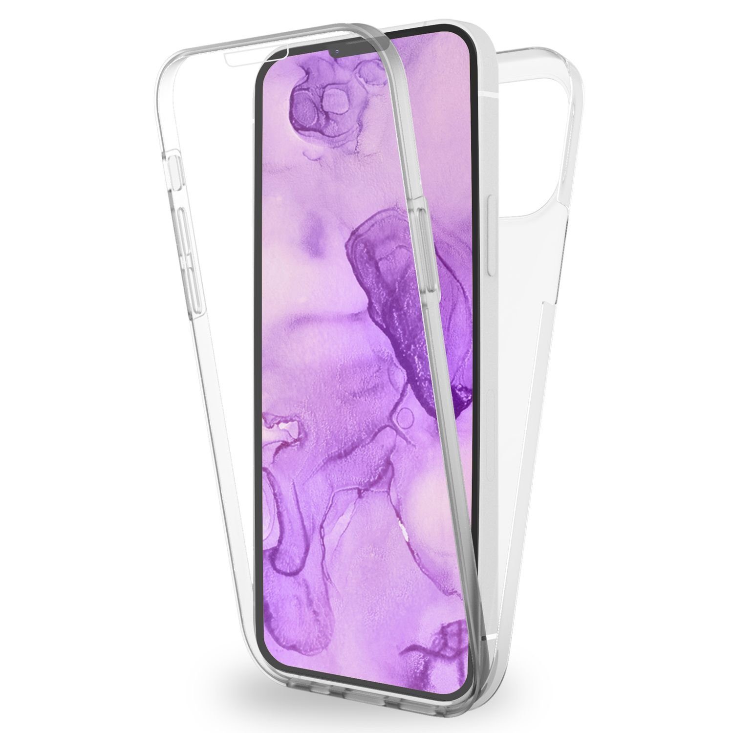Nalia Smartphone-Hülle Apple iPhone 14 Plus, Klare 360 Grad Hülle / Rundumschutz / Transparent / Displayschutz Case