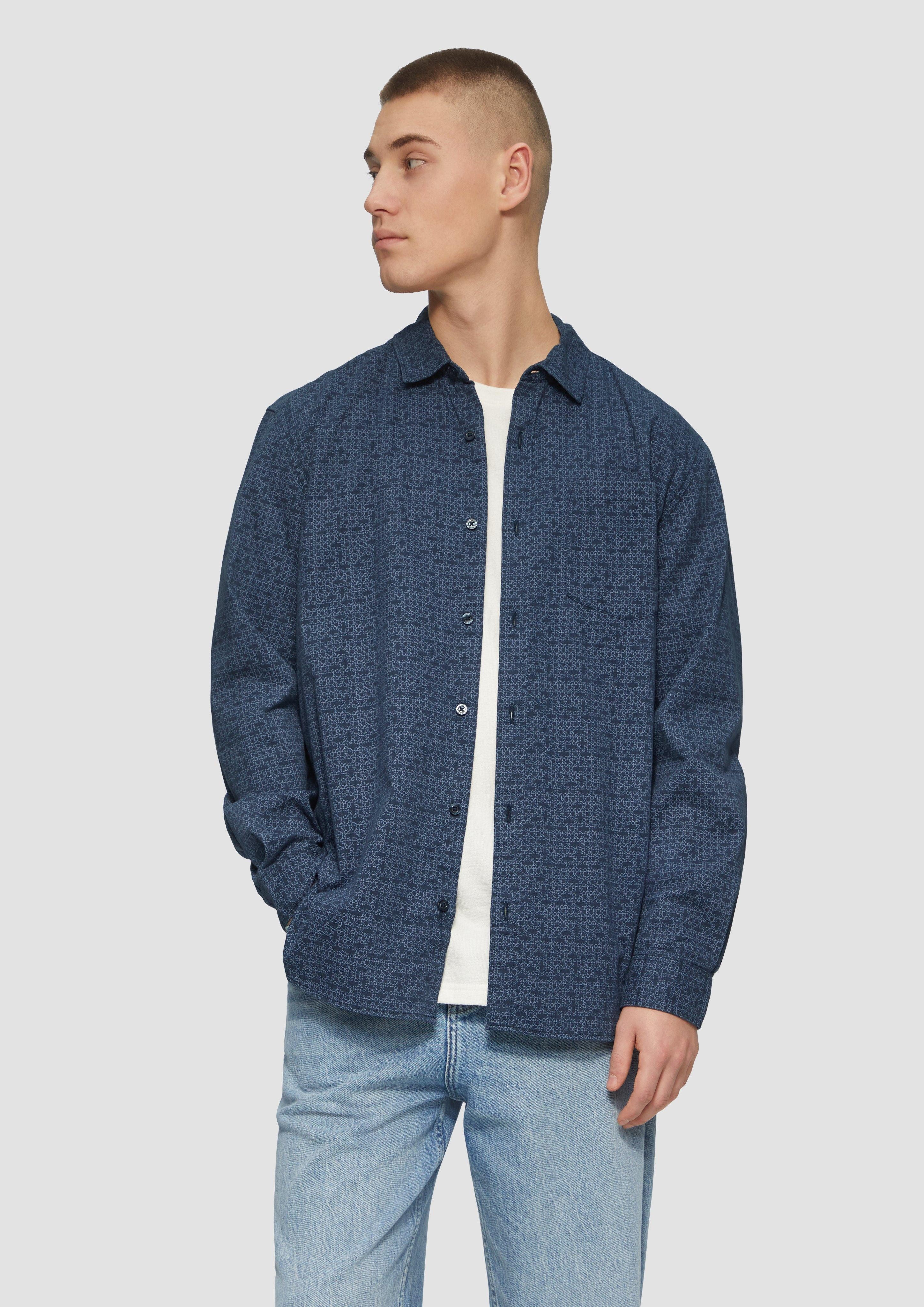 Langarmhemd Regular Fit: Hemd mit All-over-Print