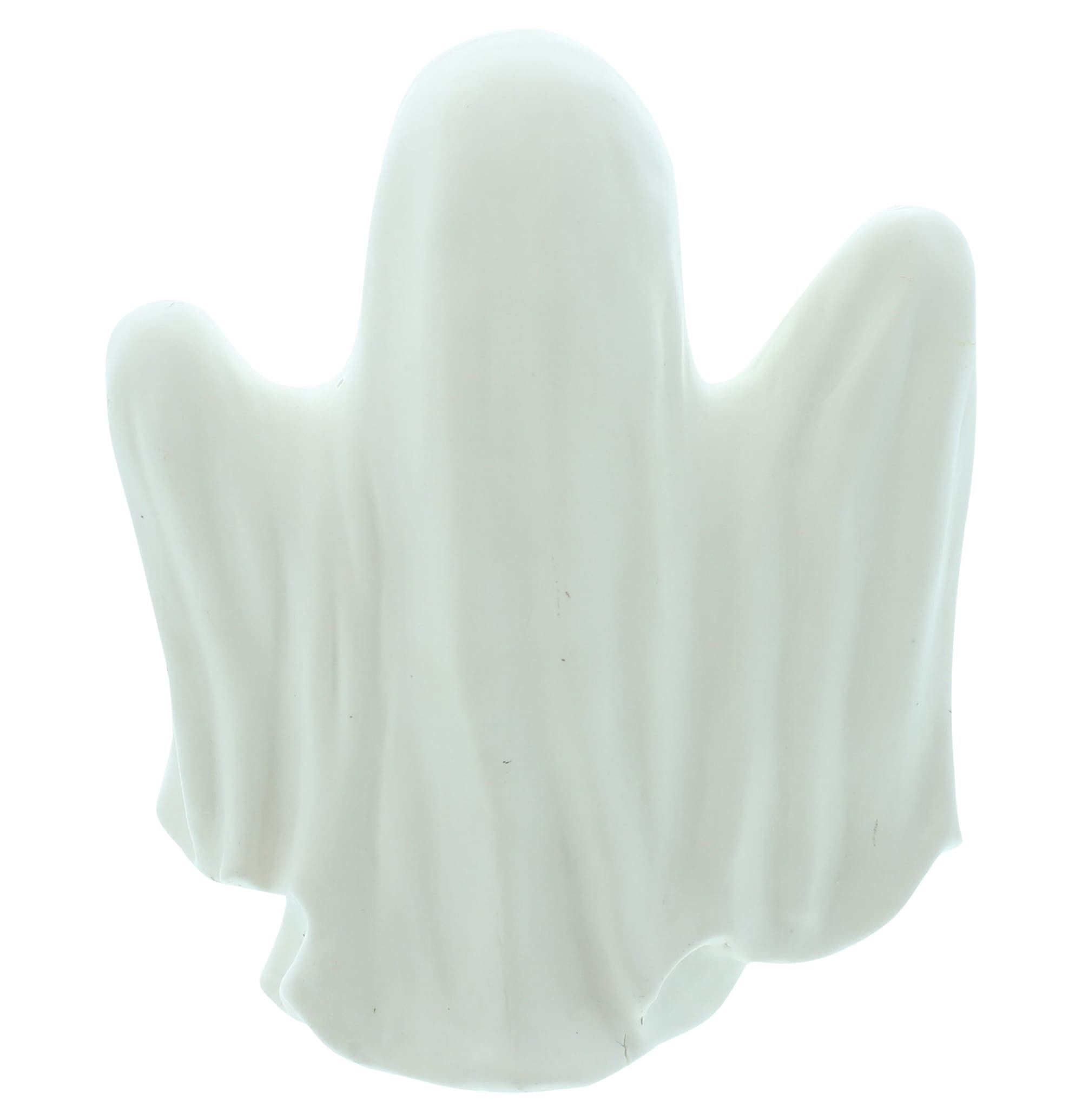 Dekoleidenschaft LED-Dekofigur Gespenst "Farbwechsel" Porzellan weiß, Halloweendeko Geist, Leuchtdeko, Figur mit bunter Beleuchtung, Halloween Deko