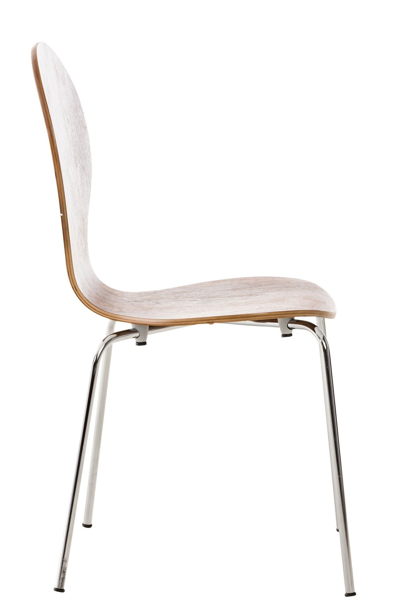 ergonomisch mit Warteraumstuhl geformter Sitzfläche: TPFLiving Gestell: braun Sitzfläche - - Daggy Messestuhl), - Konferenzstuhl Metall chrom Besucherstuhl (Besprechungsstuhl - Holz