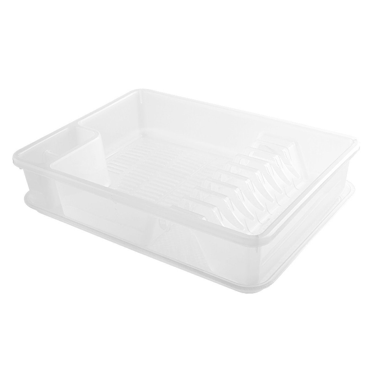 Engelland Geschirrständer Abtropfgestell, Abtropfgitter mit Wanne, für bis zu 9 Teller inkl. Besteck, spülmaschinengeeignet, BPA-frei