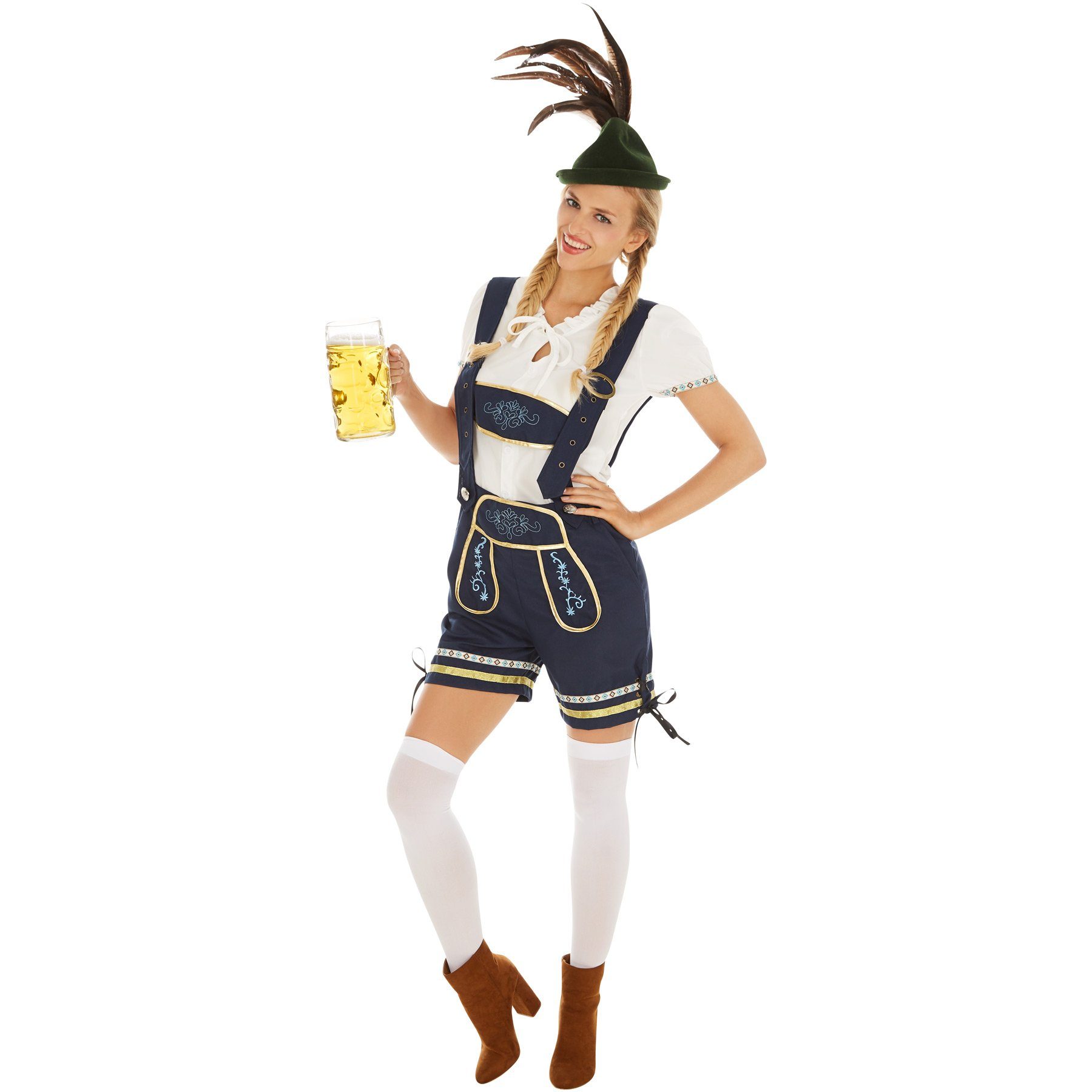 dressforfun Kostüm Frauenkostüm Trachten Set Zillertal, Kurze, fesche Trachtenhose