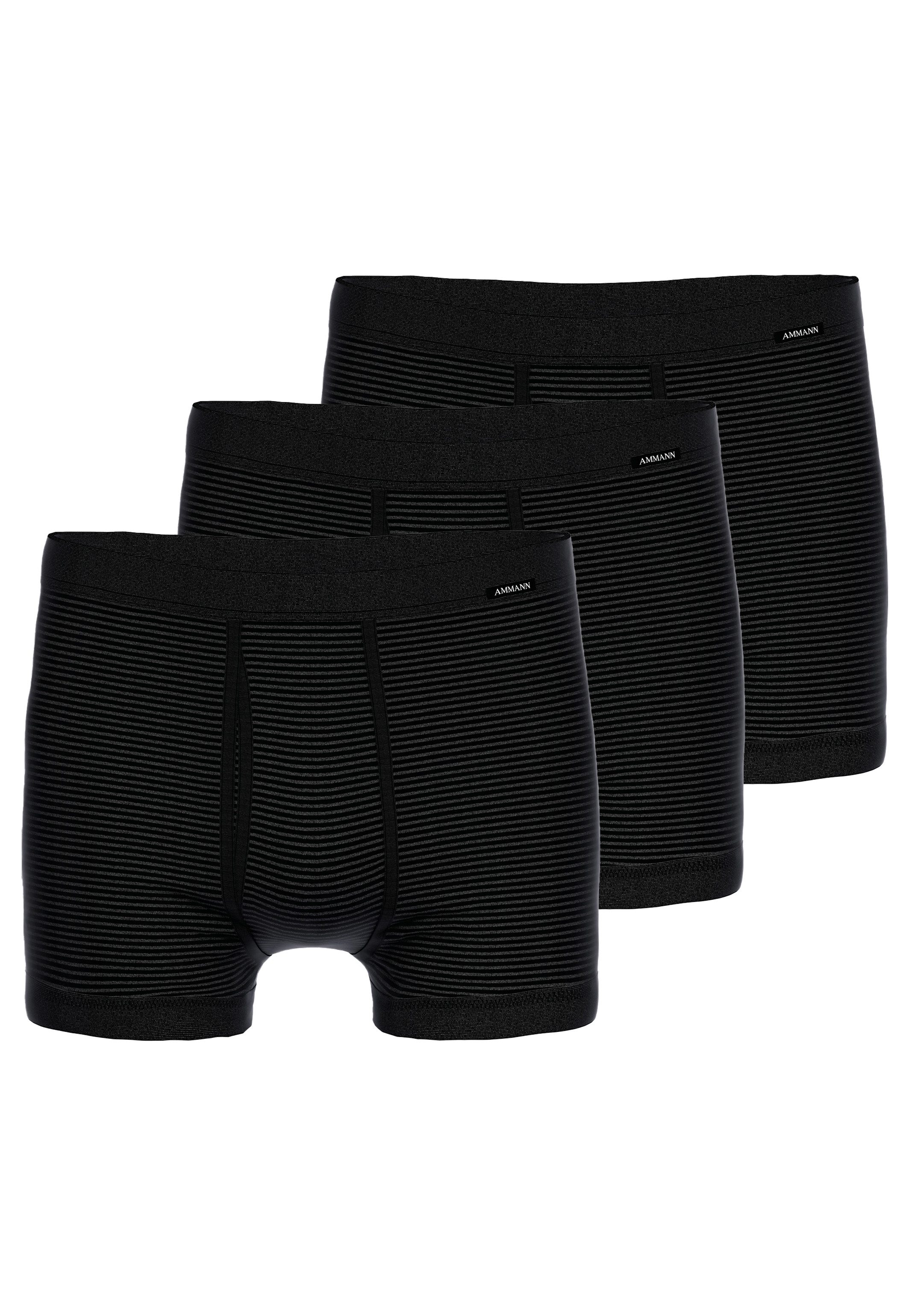 Ammann Retro Boxer 3er Pack Jeans Feinripp (Spar-Set, 3-St) Retro Short / Pant - Baumwolle - mit Eingriff - Atmungsaktiv