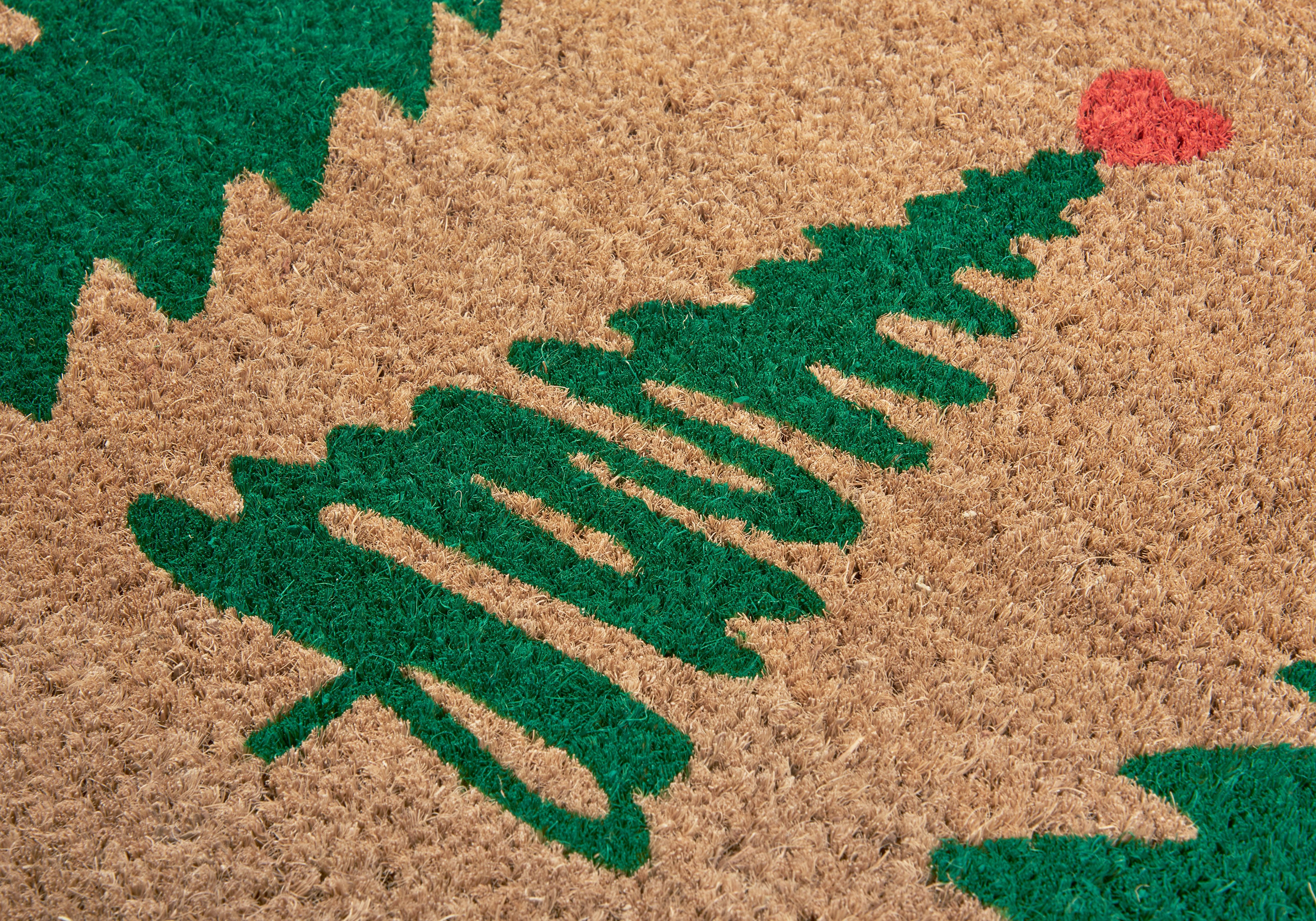 HANSE Home Fußmatte Mix Mats Kokos Decorated Pine Trees, Türmatte, rechteckig, Höhe: 15 mm, Weihnachten, Schmutzfangmatte, Outdoor, Rutschfest, Innen, Kokosmatte