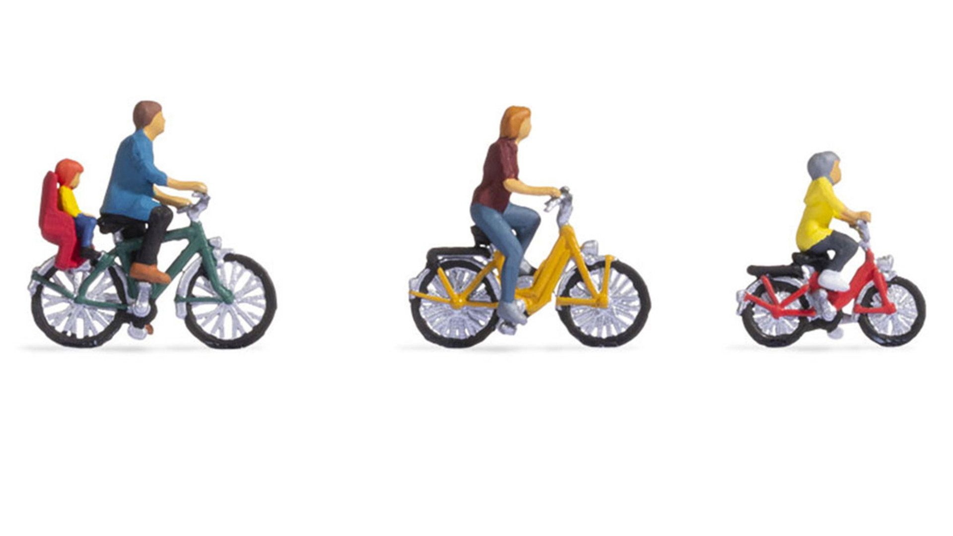 NOCH Modelleisenbahn-Straße NOCH® Familie beim Fahrradausflug, Figuren-Set für
