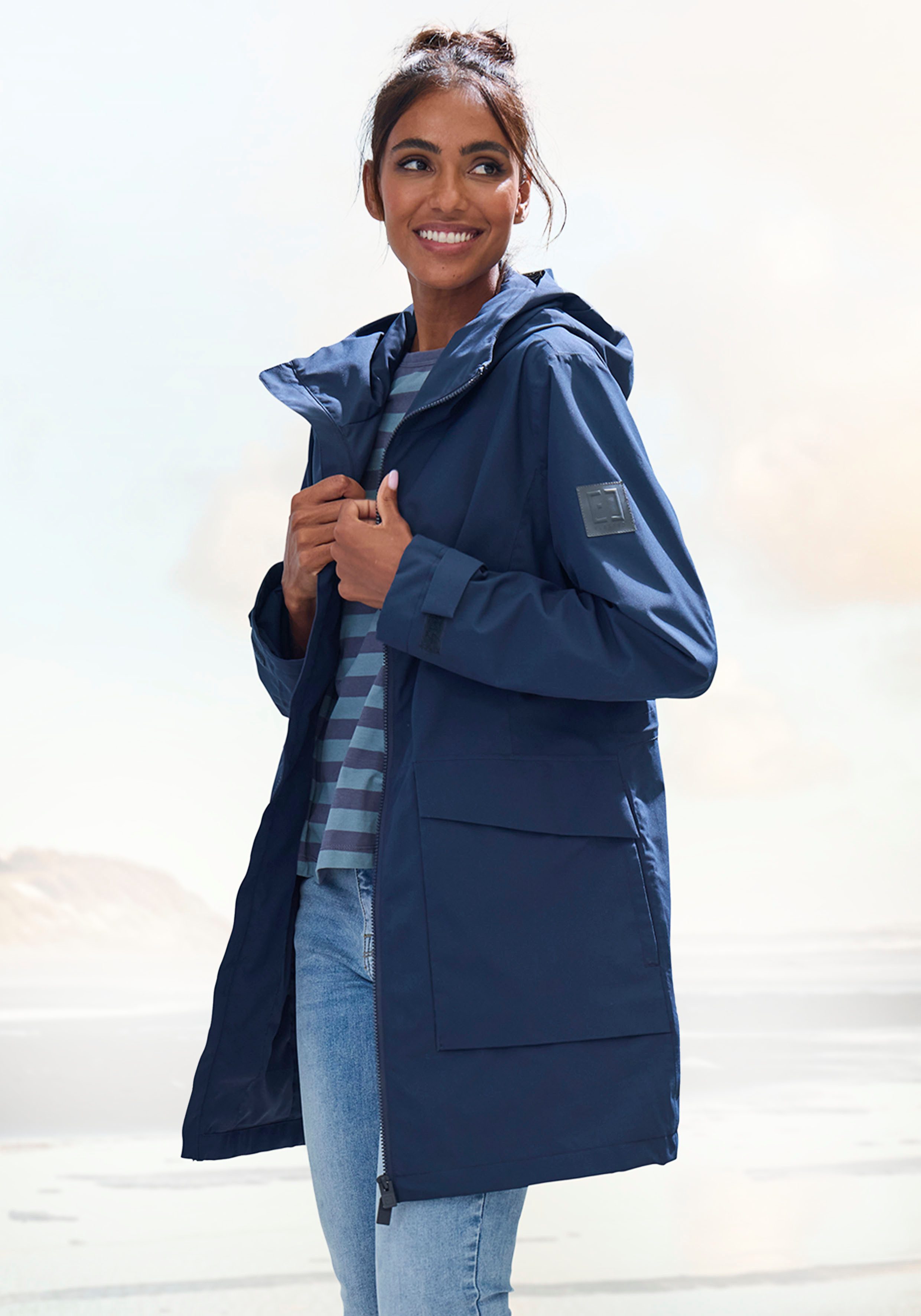 Elbsand Regenjacke mit großem Logoprint auf günstig online kaufen