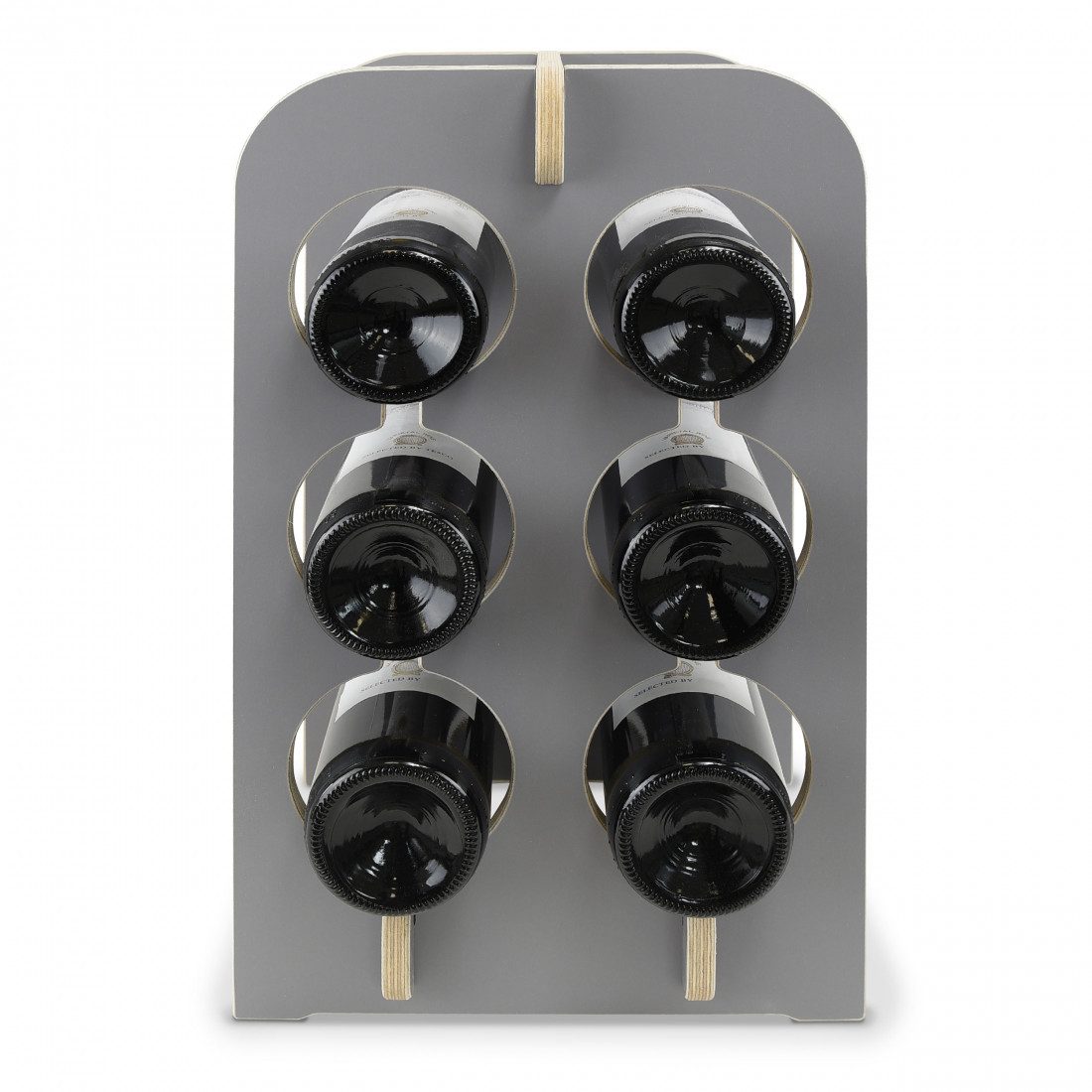 stadtecken Weinregal Modernes Regal aus Holz in Block-Optik für 6 Flaschen, Handgefertigt, Elegantes Design
