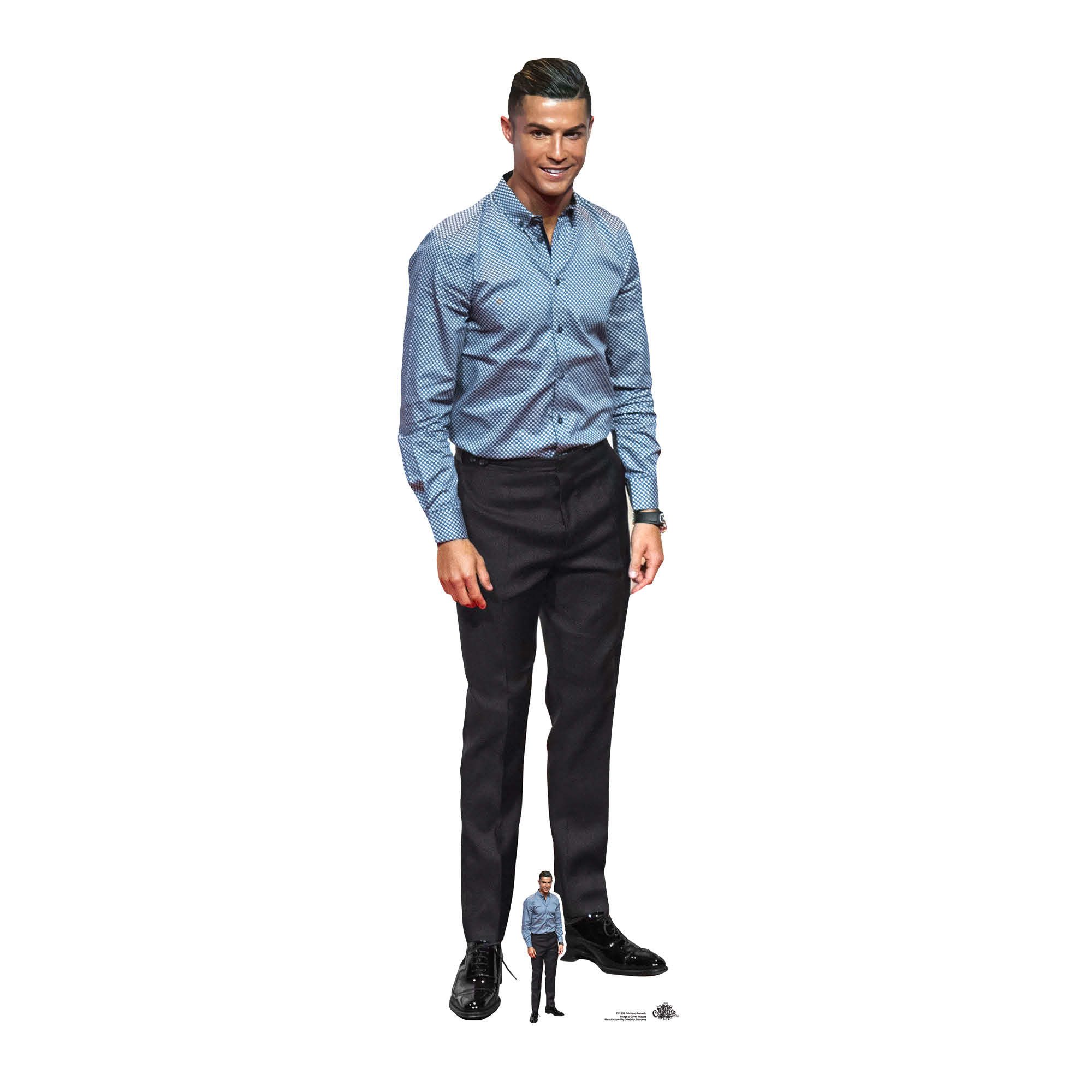 Dekofigur Ronaldo Blue Shirt Pappaufsteller 51x188 günstig online kaufen