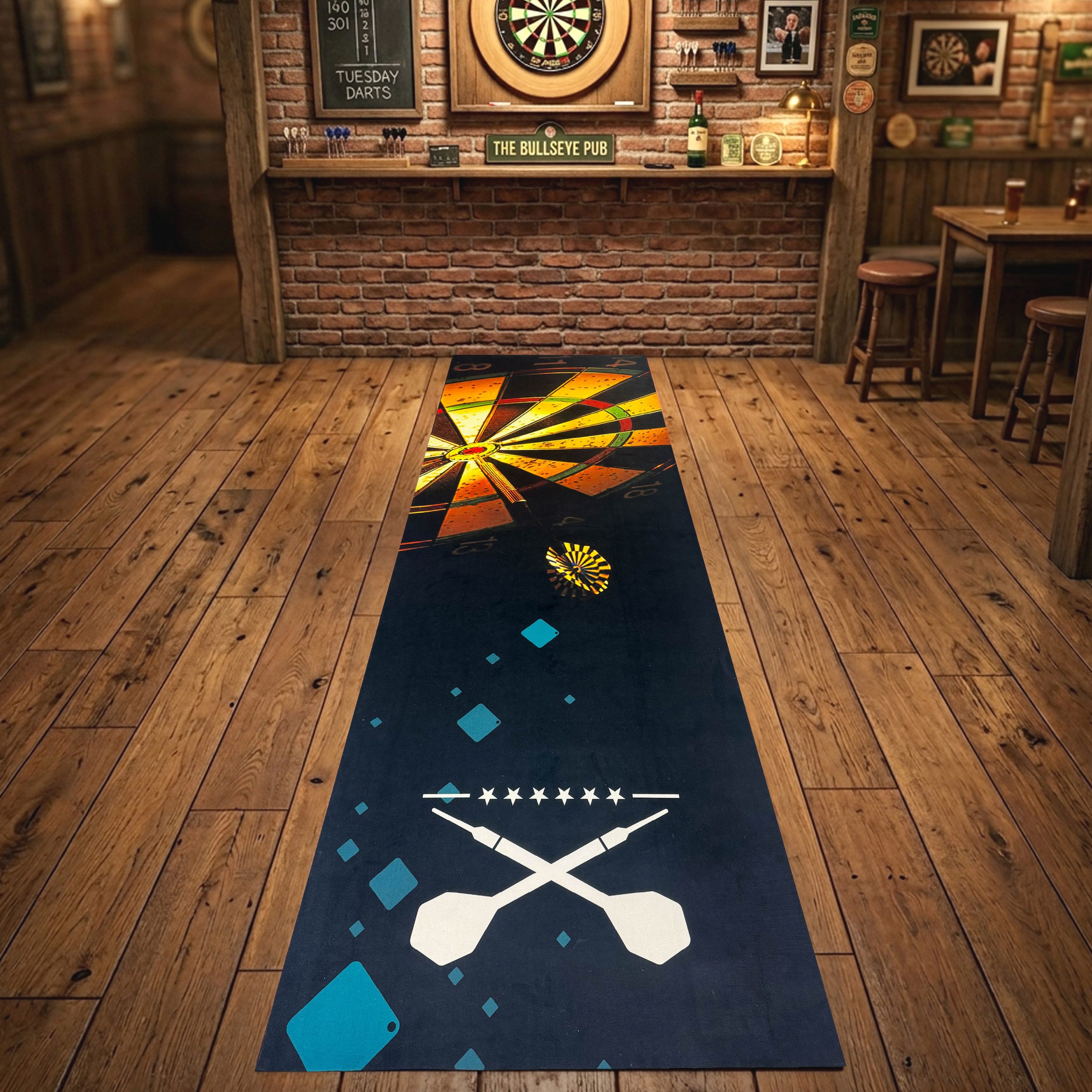 TeppichHome24 Dartmatte Dartmatten modern, pflegeleicht, strapazierfähig, Fussbodenheizung geeignet