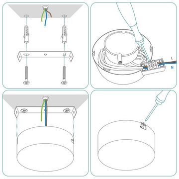 Navaris Deckenleuchte Moderne LED Deckenleuchte 3-flammig - warmweiß - 21 Watt - 57cm