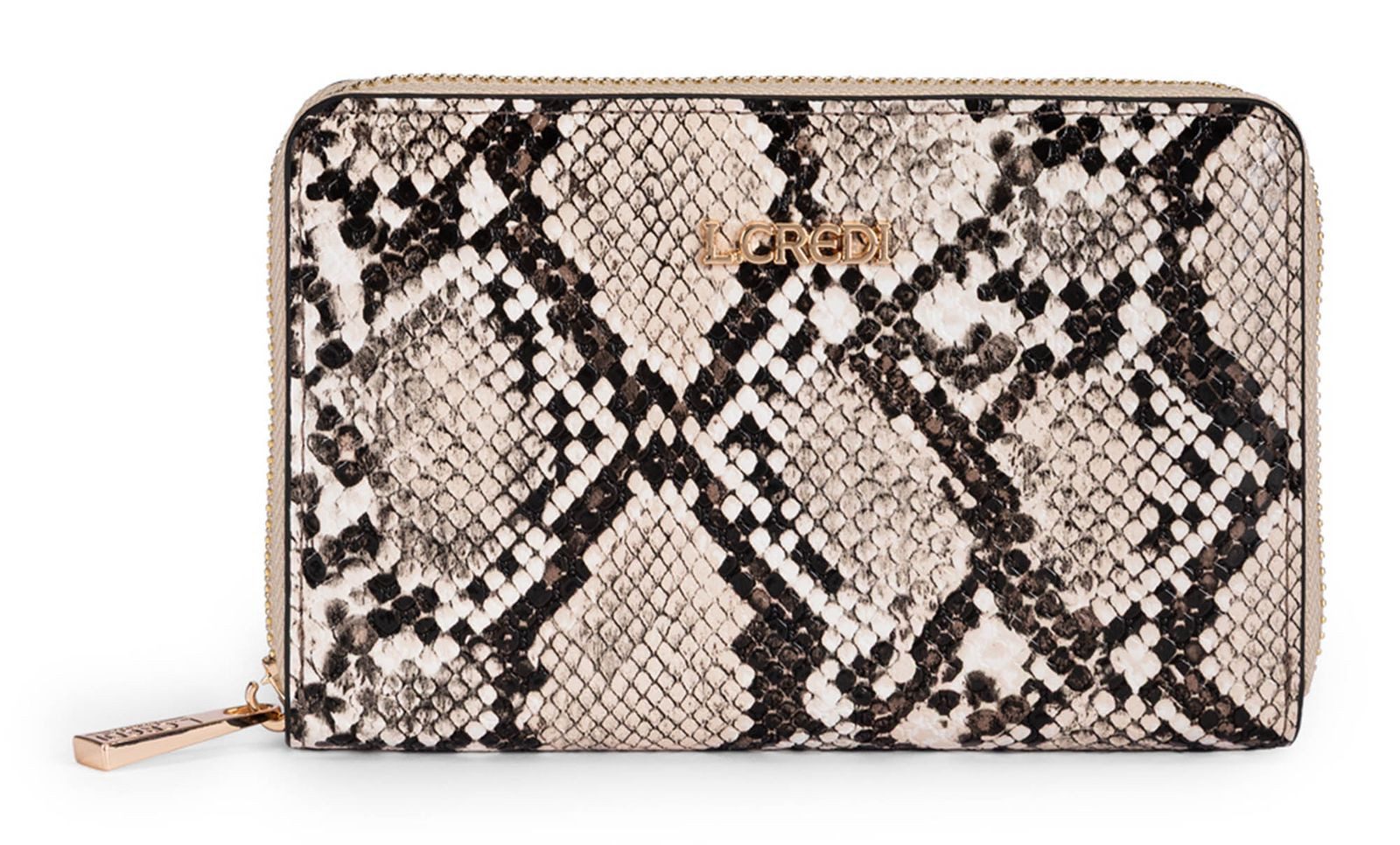 L. CREDI Geldbörse Zip Around Wallet, mit RFID-Blocker Schutz