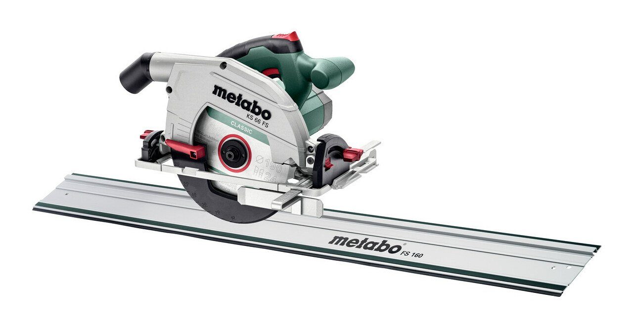 metabo Handkreissäge KS 66 FS, Set mit Führungsschiene FS 160