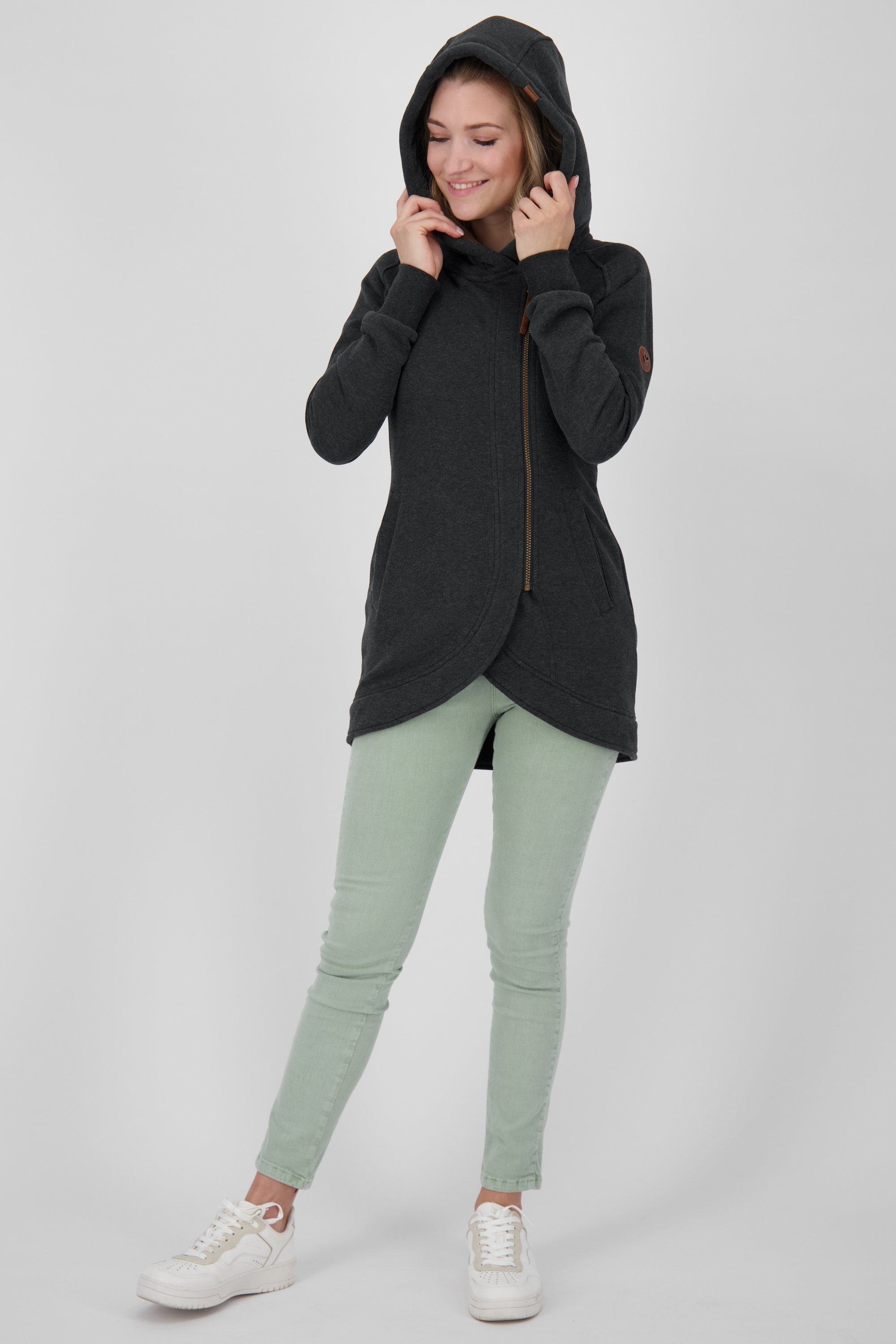 Sweatjacke A Damen Alife & Kapuzensweatjacke MaryAK Kapuzensweatjacke, melange moonless Kickin Sweatjacket