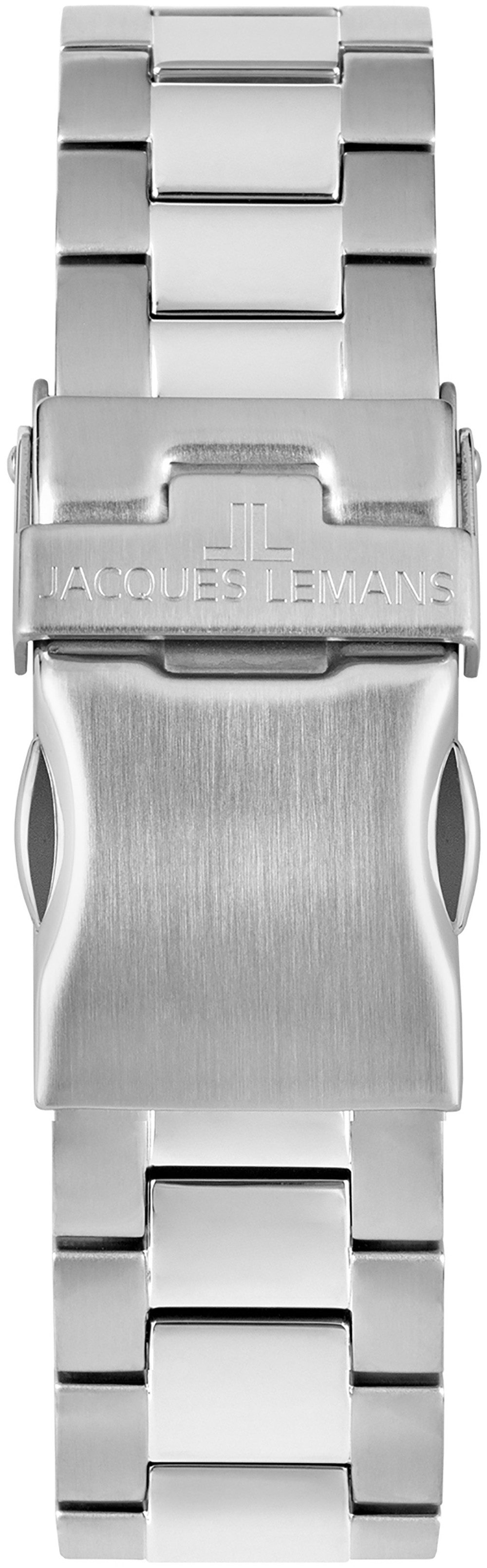 Jacques Lemans Quarzuhr Derby 50-4D, Armbanduhr, Damenuhr, Datum, Leuchtzeiger, Edelstahlarmband