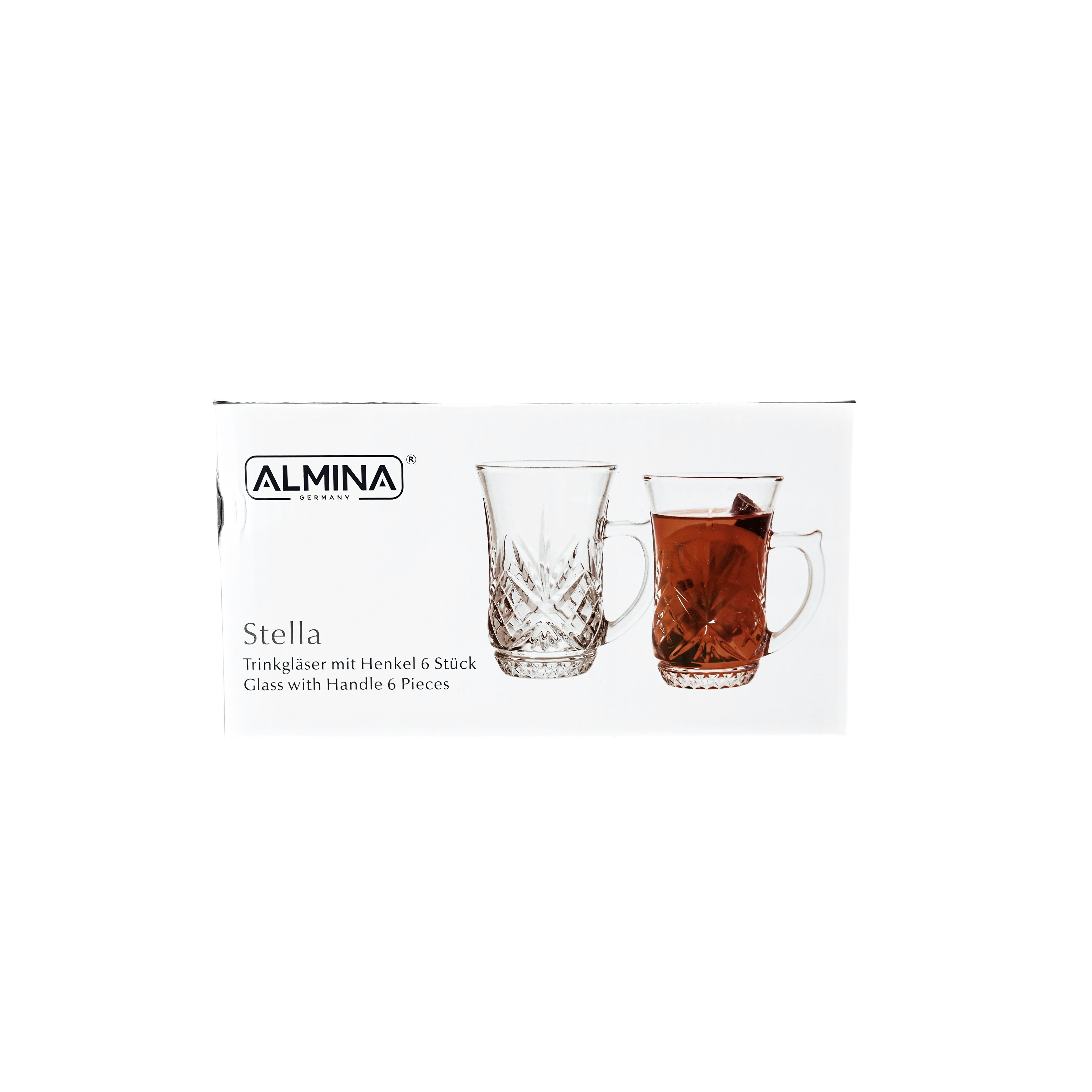 Almina Gläser-Set 6er Set Teegläser mit Henkel 155 ml Trinkgläser Transparent, 6-tlg. – Bild 5 von 5