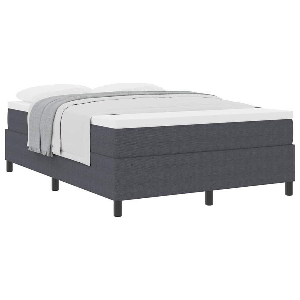 vidaXL Boxspringbett, Boxspringbett Dunkelgrau und Weiß 140 x 190 cm Cordstoff