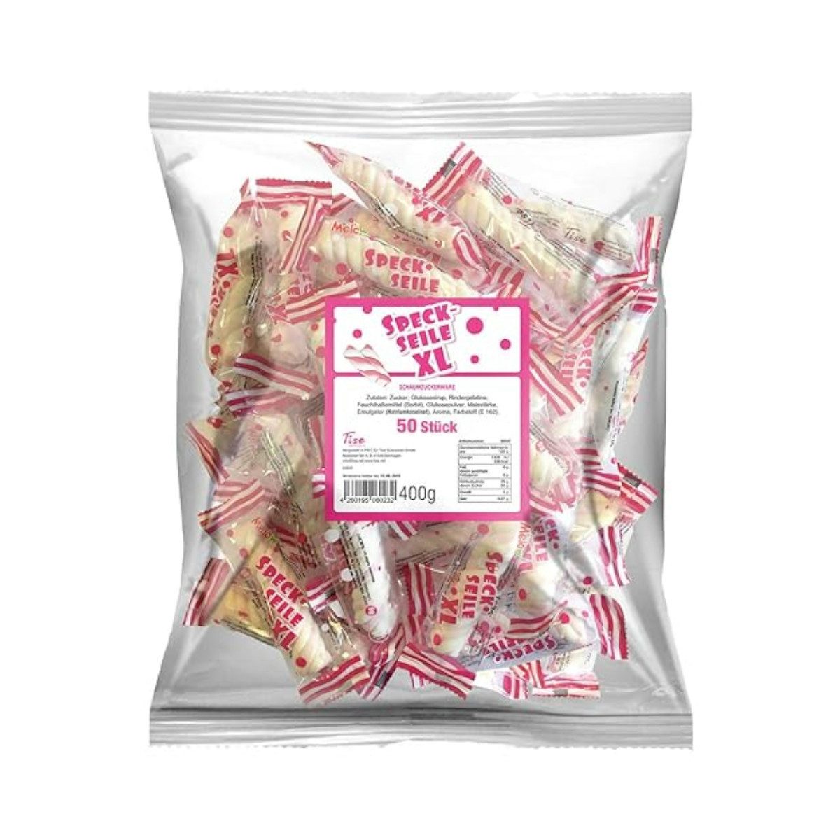 Tise Süßigkeit, Tise Speckseile XL süßer Geschmack einzeln 50 Stück Packung 400g