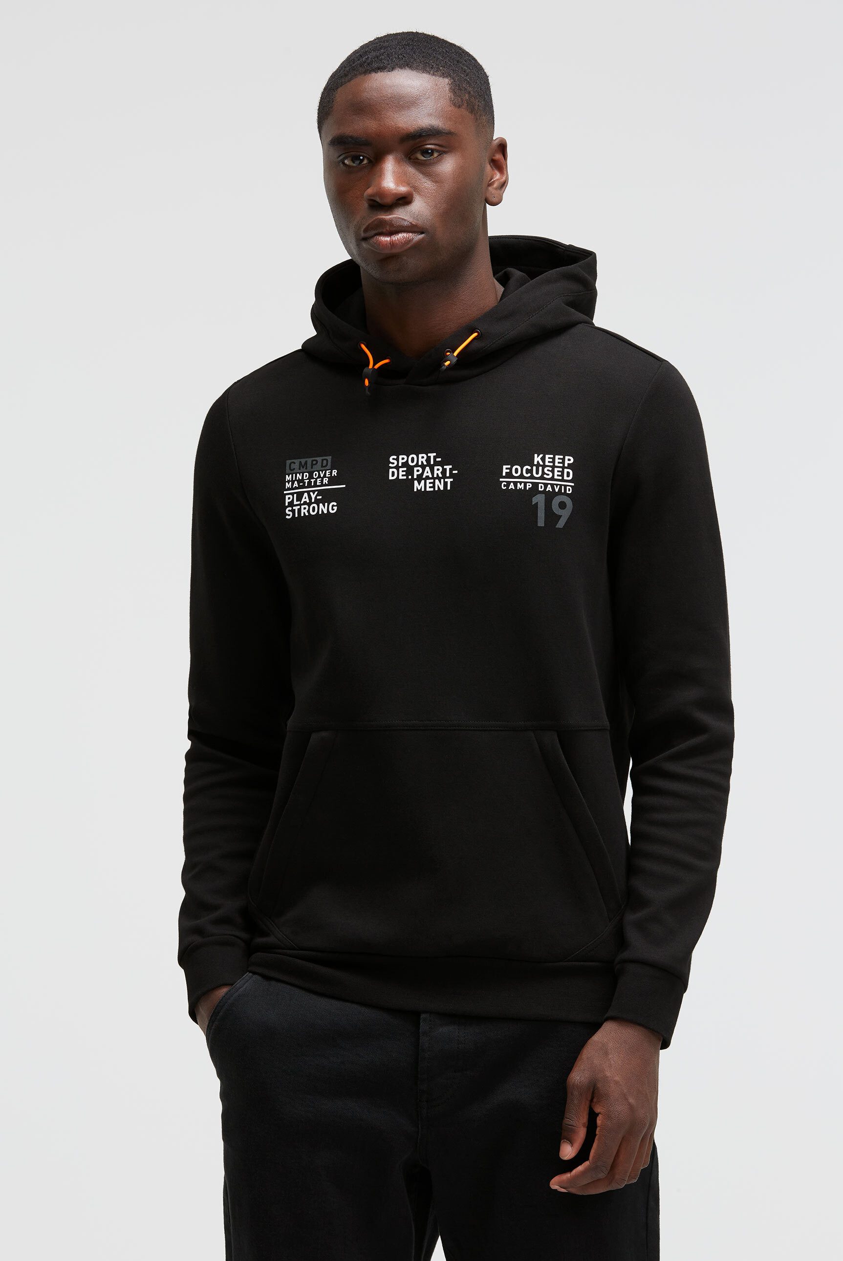 CAMP DAVID Kapuzensweatshirt Kapuze mit verstellbarem Gummizug
