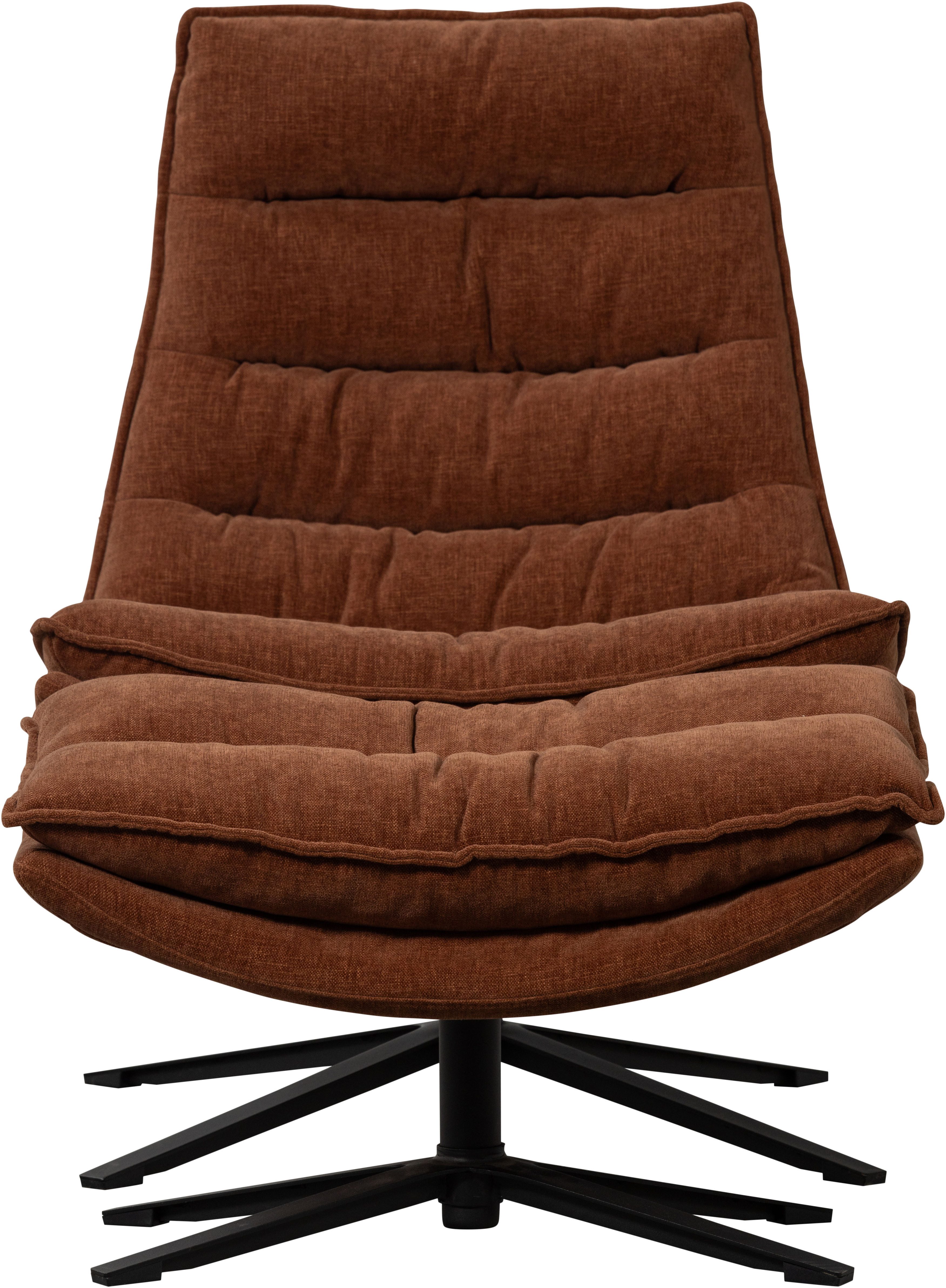 WOOOD Drehsessel Kube mit Drehmechanismus inkl. Hocker B 74 x T 89 x H 100 cm, Newt-Chenillebezug, Hohe Verschleißfestigkeit, Tragkraft 120 kg