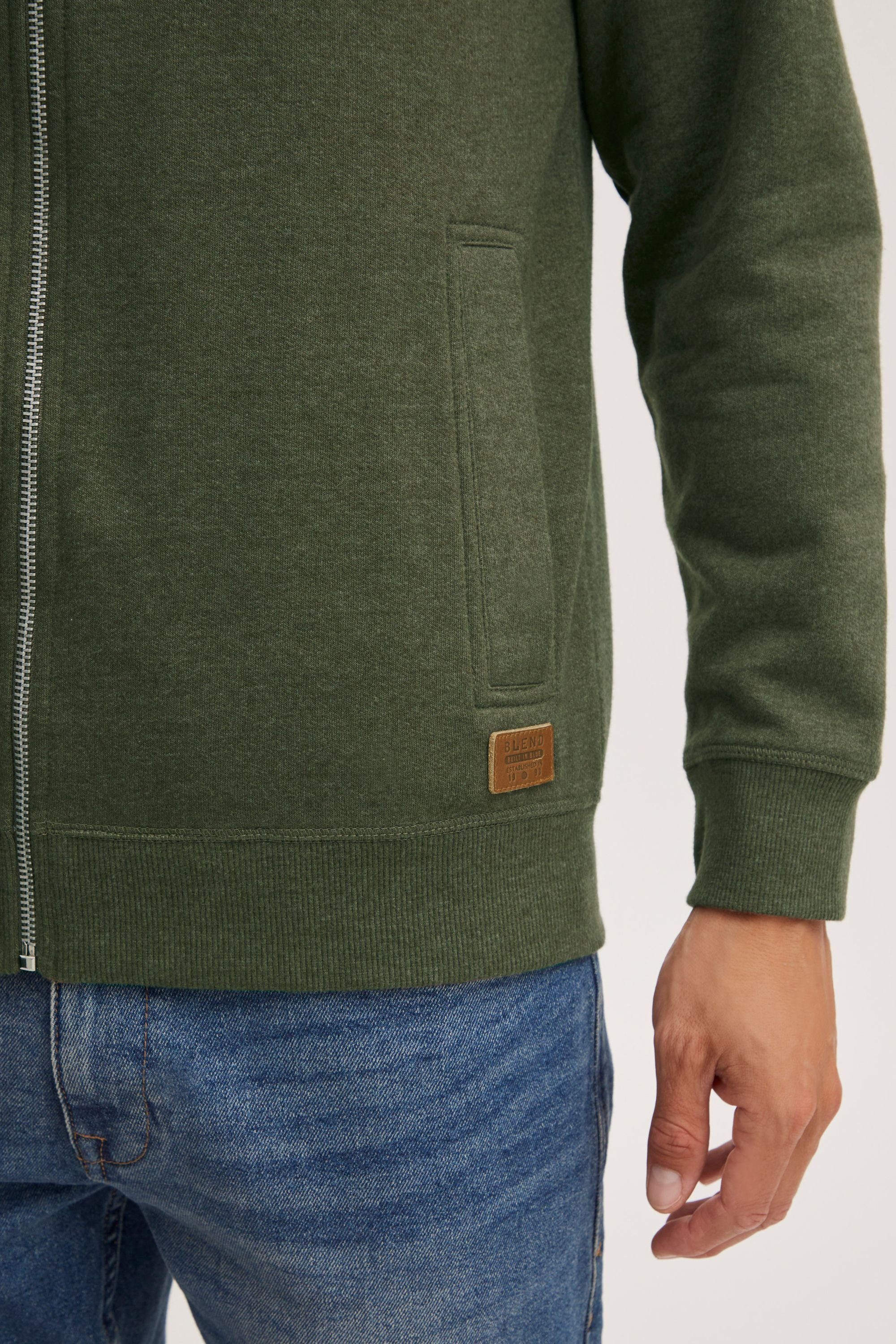 Blend Kapuzenpullover BHAlio Sweatshirtjacke mit zwei Eingriffstaschen