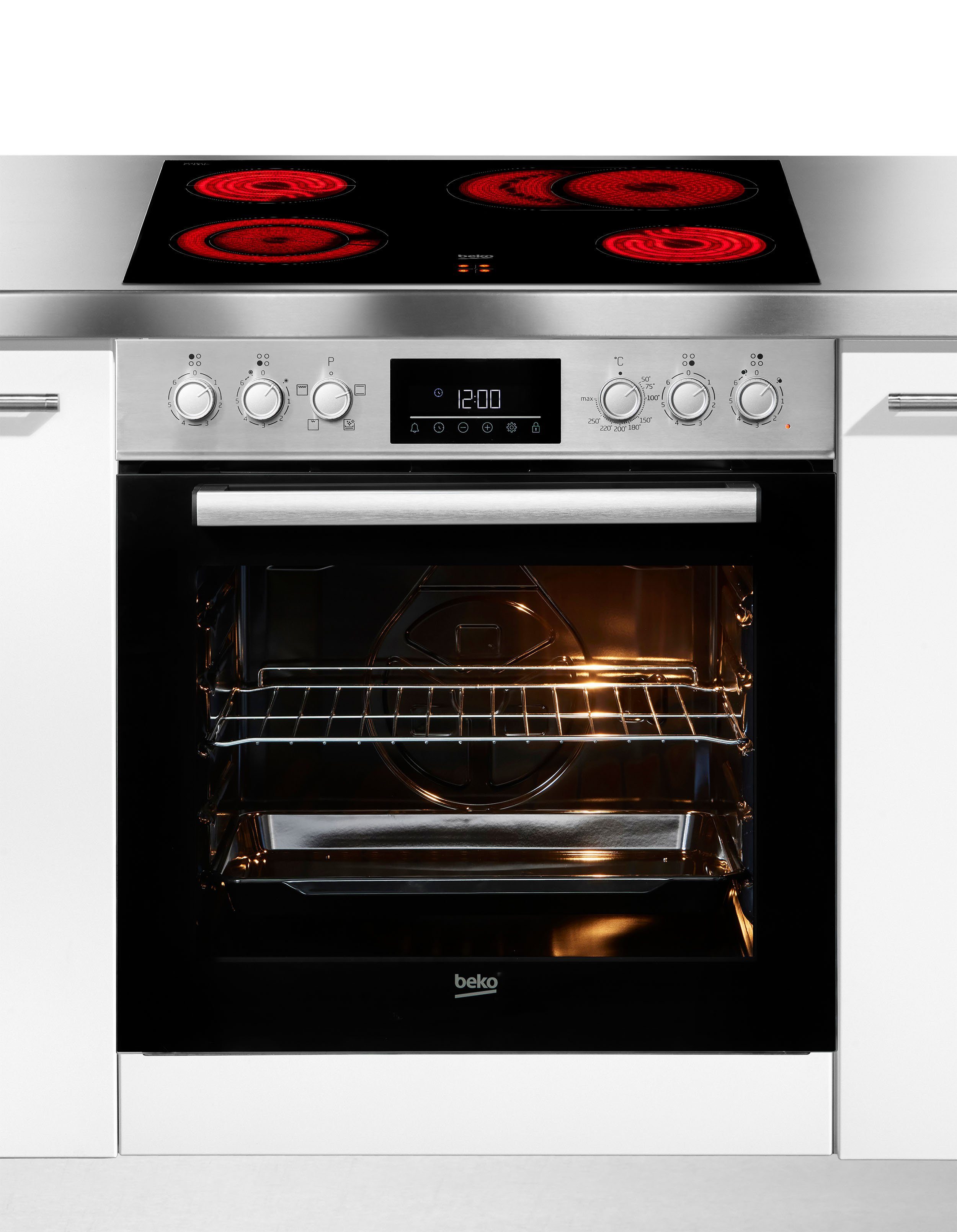 BEKO Elektro-Herd-Set BBUC1132T0X, Hydrolyse, Klassisches Herd-Set mit komfortabler Backofenfunktion
