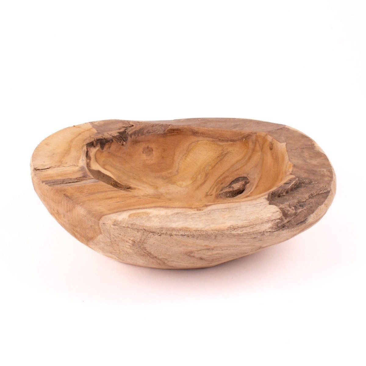 INNA-Glas Dekoschale Schale aus Teakholz PETTER, natur, 7cm, Ø25cm