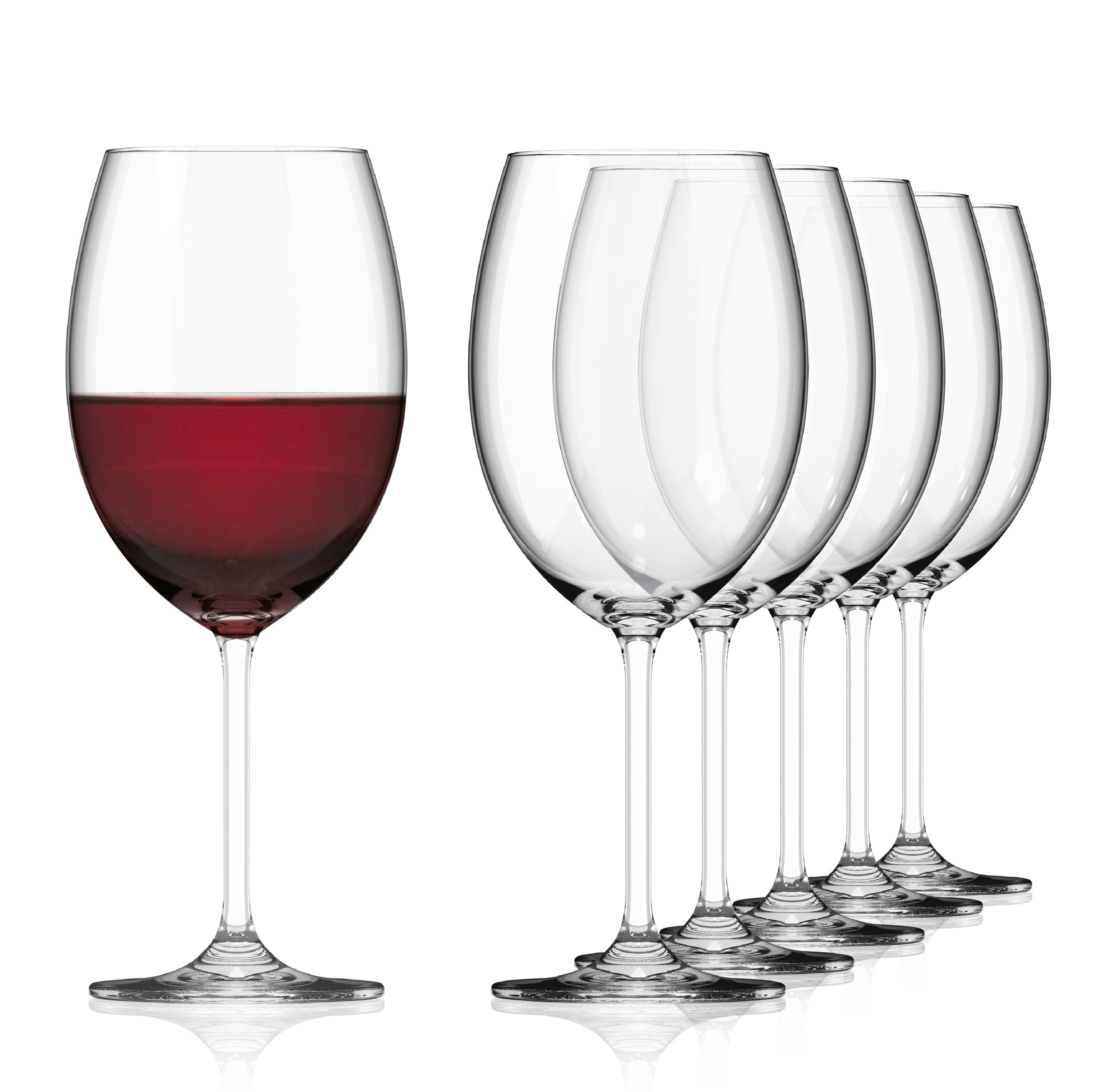 SAHM Rotweinglas Weingläser Rotwein Set 6er - Rotweingläser, Edles Glas, 100% recyclebar