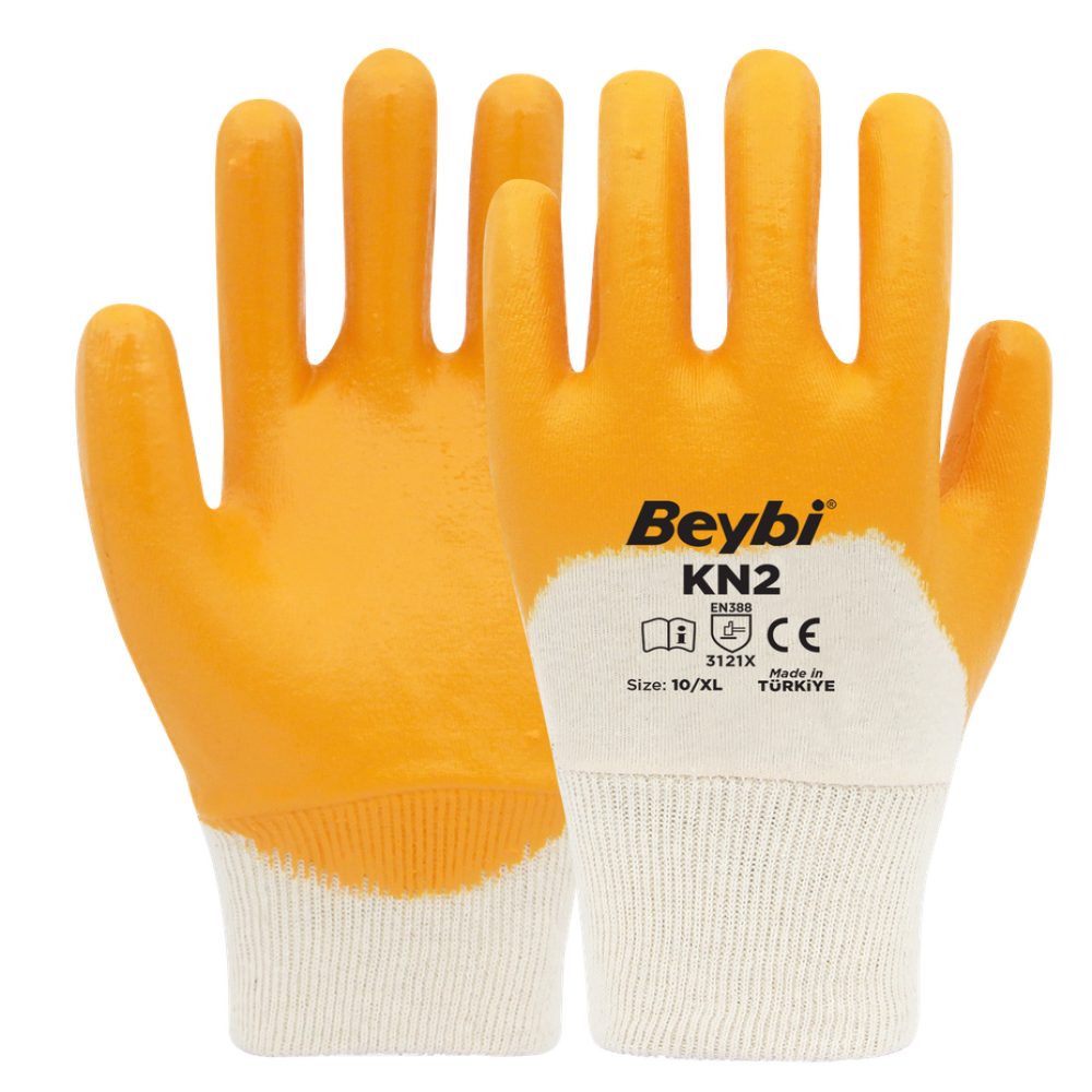 Beybi Arbeitshandschuhe 12 Paar Arbeitshandschuhe, Baumwolle, Gelb und Weiß (Einrichtugszubehör)