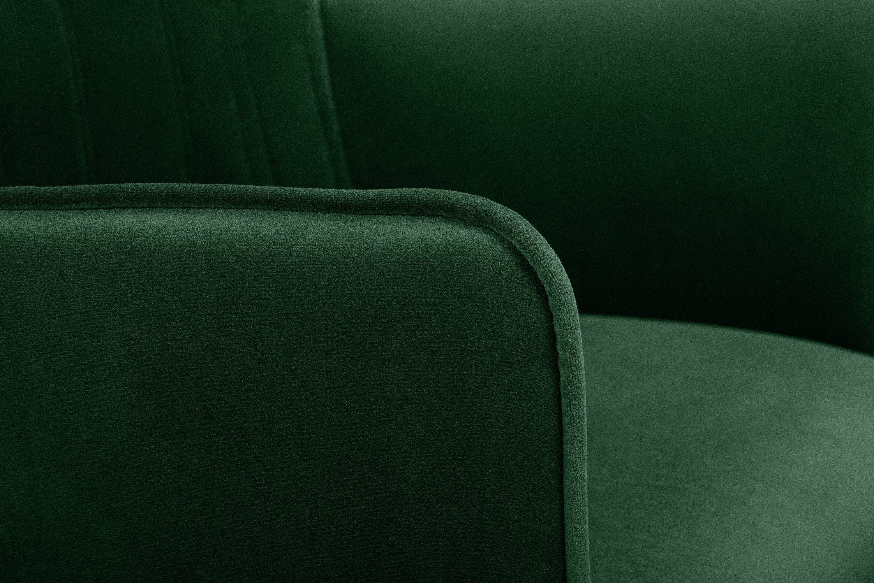 Konsimo Polsterstuhl PYRUS Wohnzimmerstühl Esstischstühl St), in EU hergestellt (Esszimmerstühl, schwarzer dunkelgrün Velours-Sitz, schwarz | 1 Metallrahmen, der dunkelgrün 