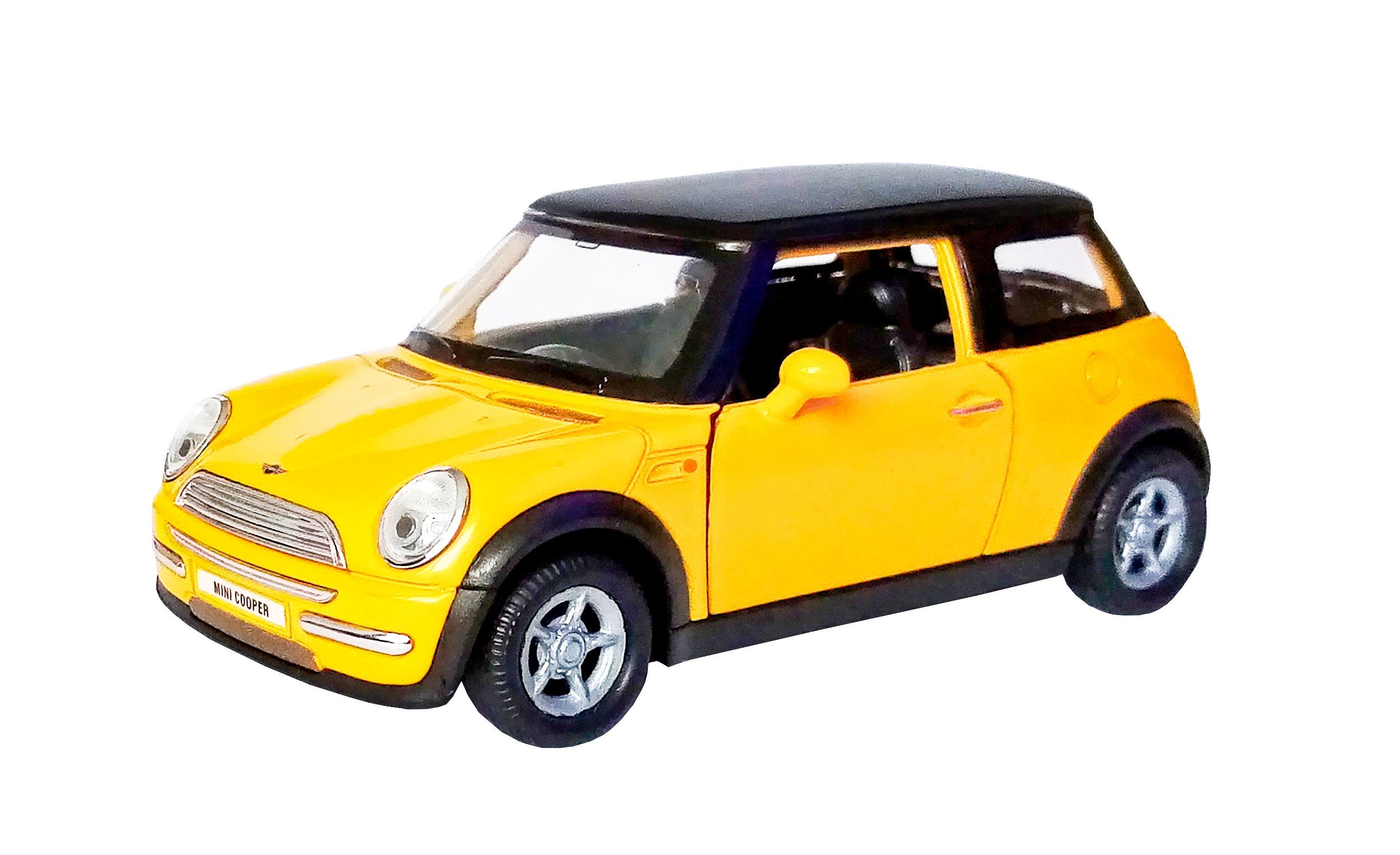 Modellauto Mini Cooper 10cm Modellauto Metall Modell Auto Spielzeugauto 08 (Gelb)