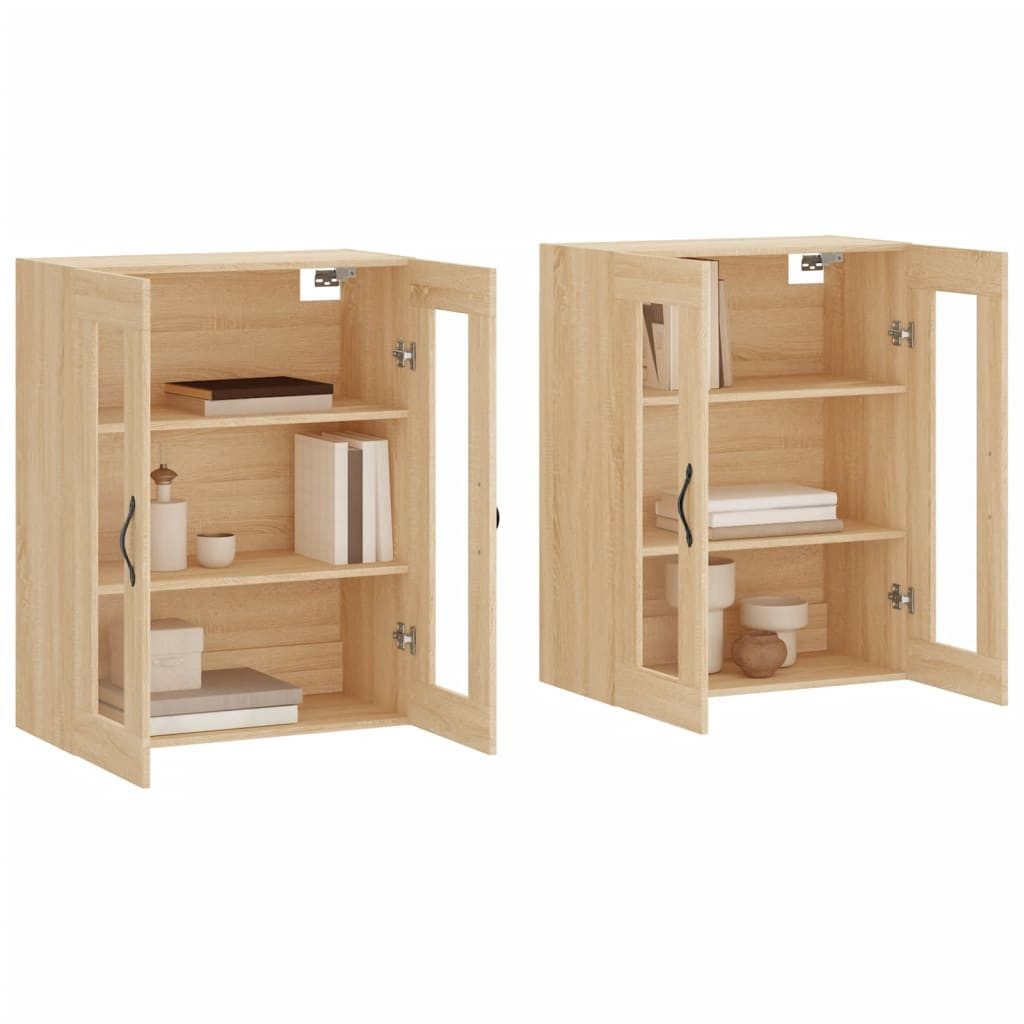 vidaXL Sideboard Wandschränke 2 Stk. Sonoma-Eiche günstig online kaufen