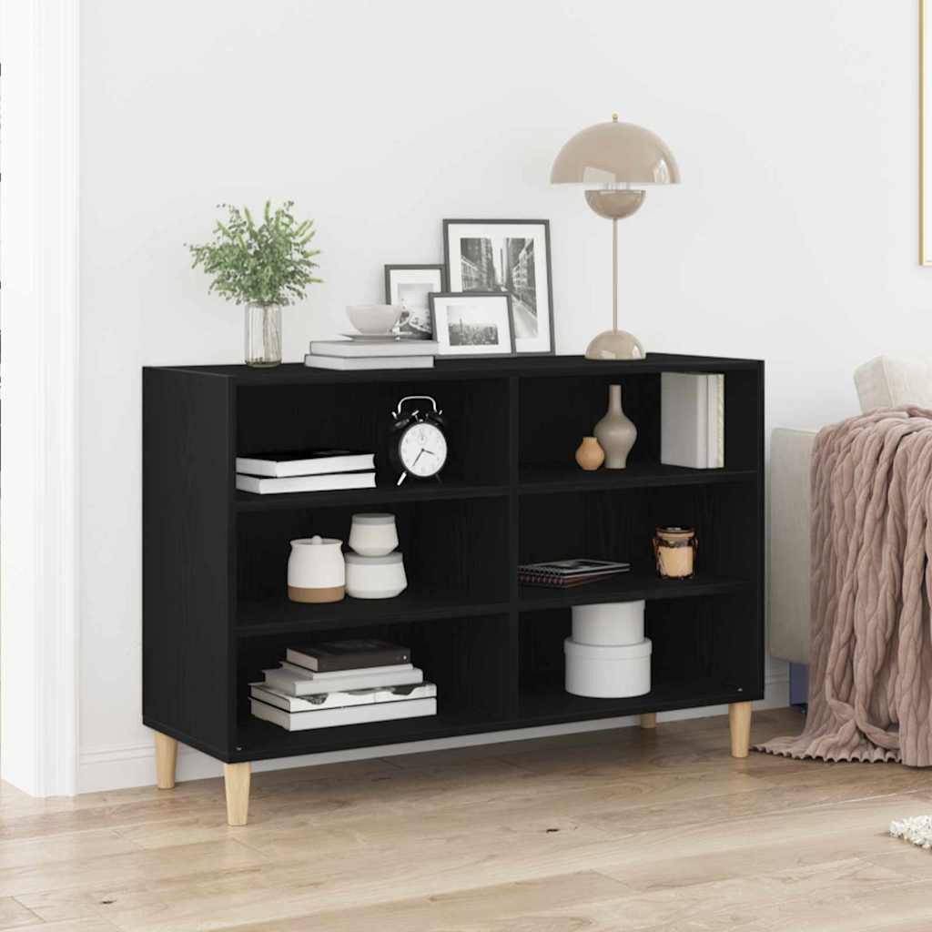 vidaXL Schranksystem Sideboard 103,5 x 35 x 70 cm Holzwerkstoff Schwarz Eichen-Optik (1-St)