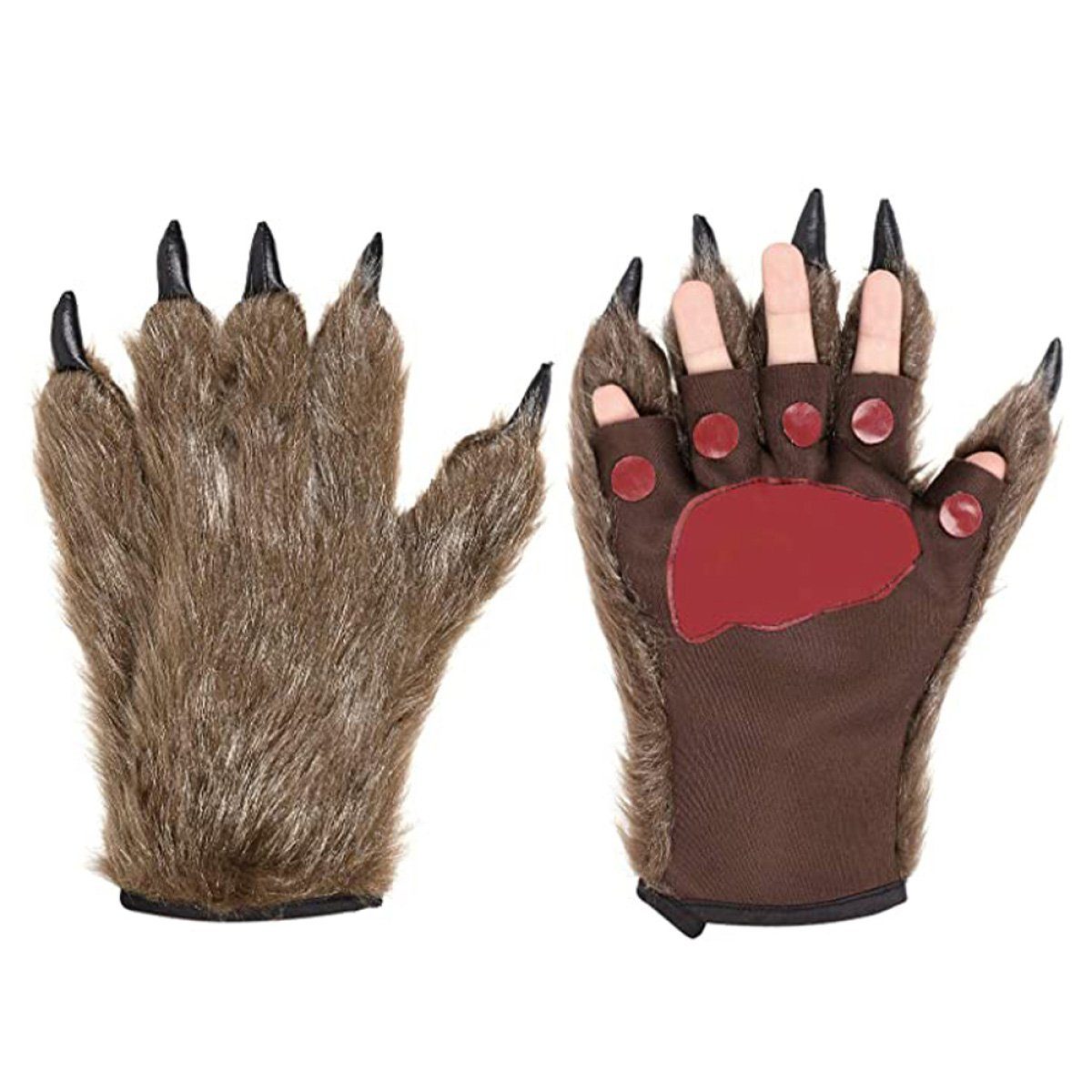 JedBesetzt Abendhandschuhe Halloween Werwolf Handschuhe,Horror Wolf Gloves,Plüsch-Handschuhe