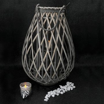 BOLTZE Teelichthalter Windlicht Jolanda groß Ø37cm H51cm Weide Kerzen-Ständer Laterne