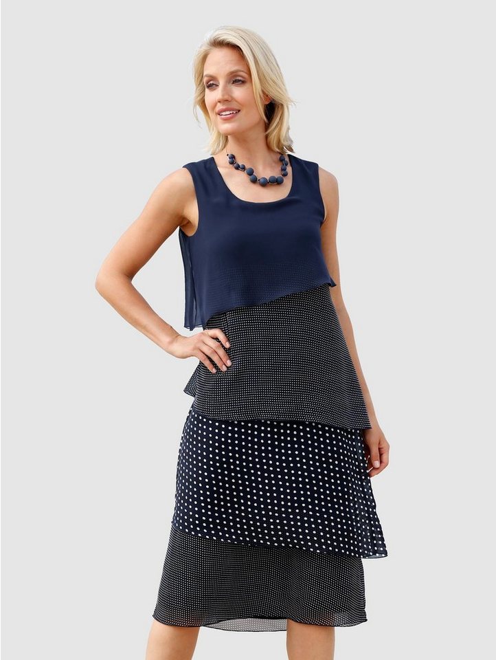 Paola Kleid im doppellagigen Look in blau