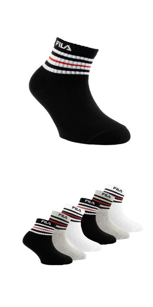Fila Kurzsocken (6 Paar) Cotton-Mix, mit Rippenbündchen
