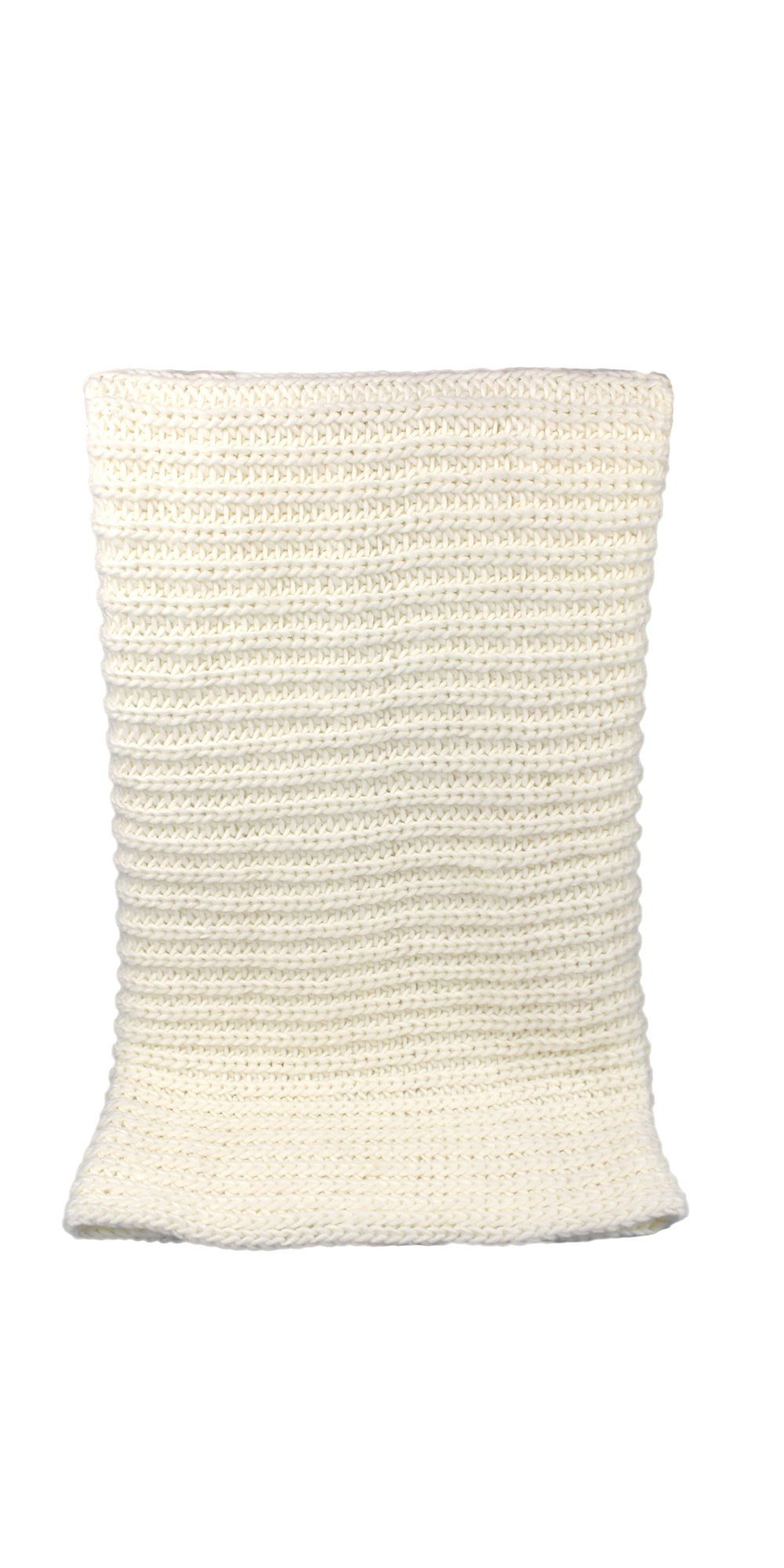 ZEBRO Strick-Loop Wollmischung weiß "Wafel", Strickschal