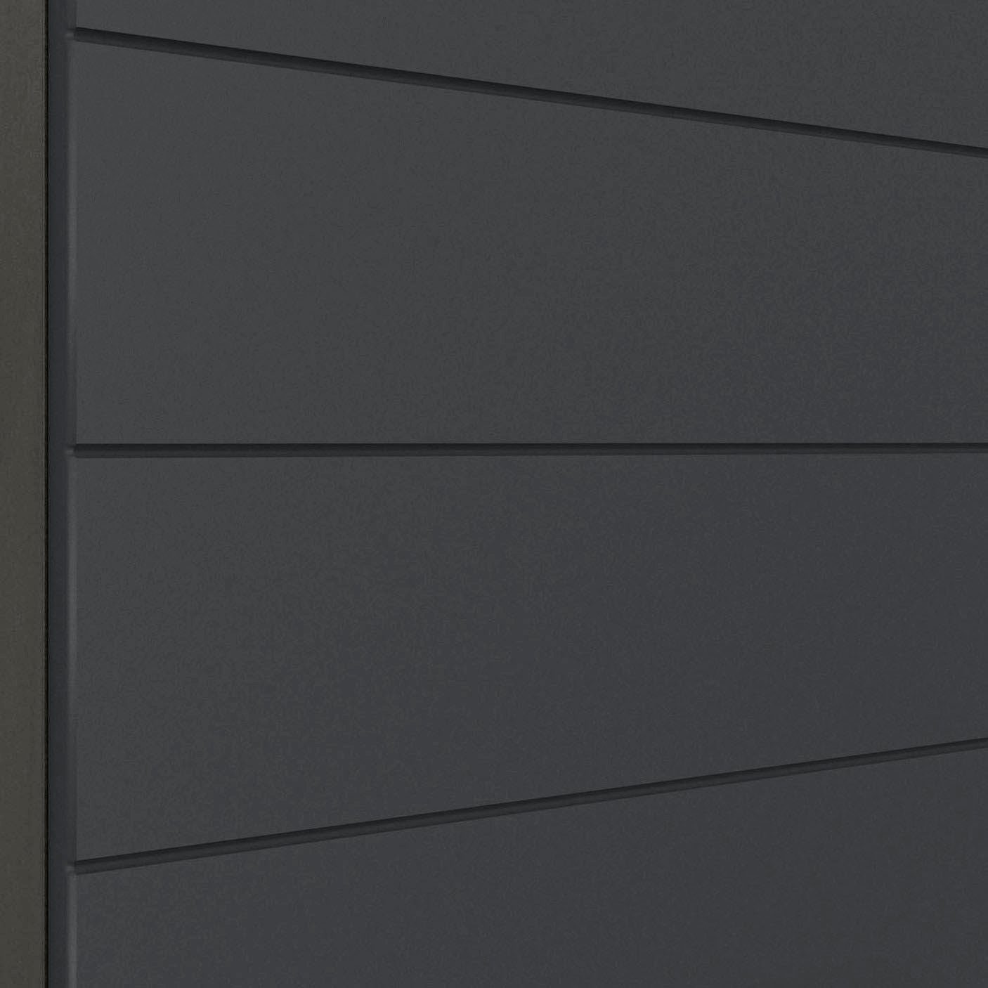 MDF-Fronten mit hochwertige MÖBEL Spülenschrank Matt/grafit HELD waagerechter grau graphit Luhe 120 cm | breit, Lisene